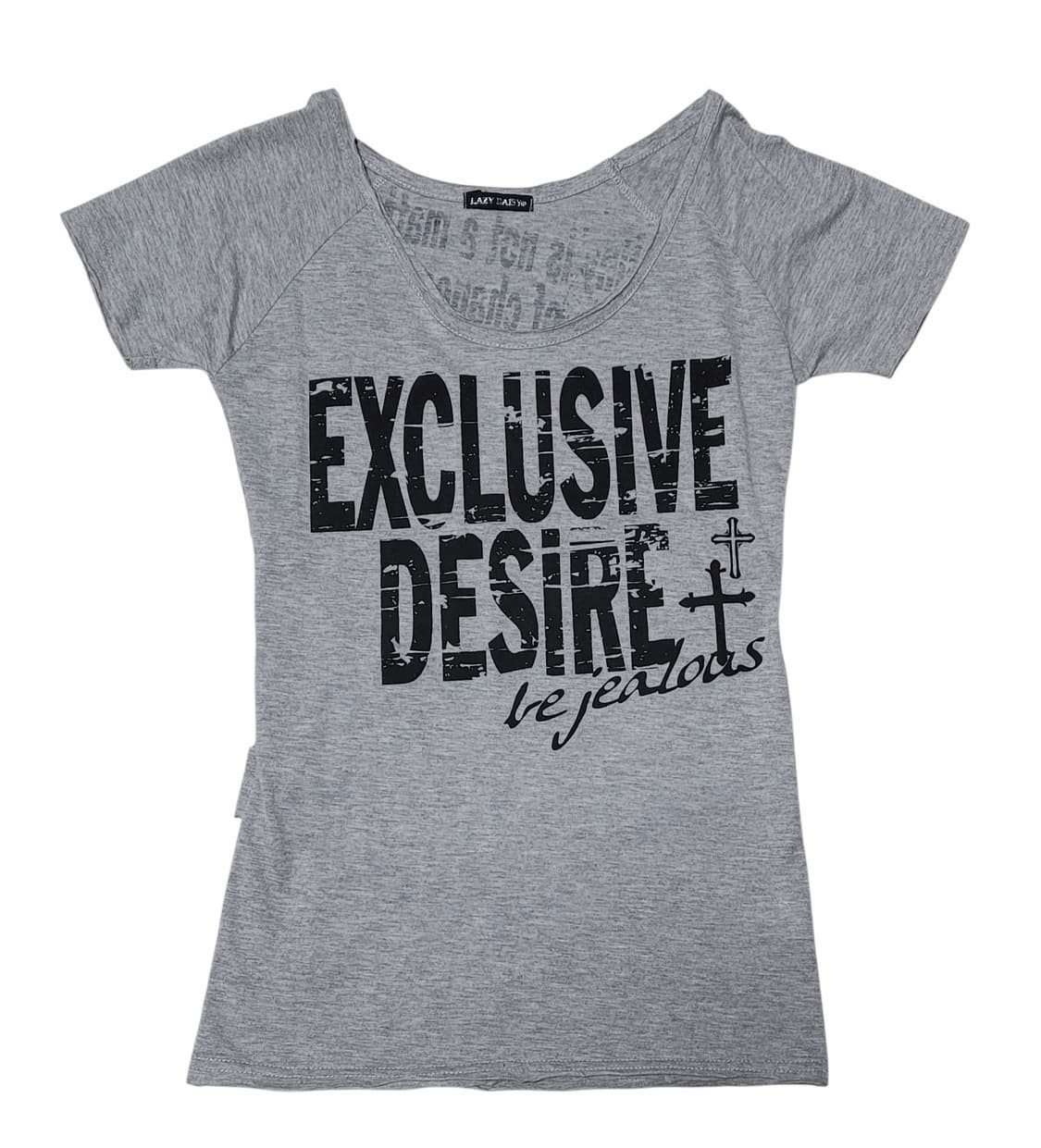 펑크키치갸루y2k 스컬 해골 거미줄 데미지 딱붙핏 반팔티 상품이미지2