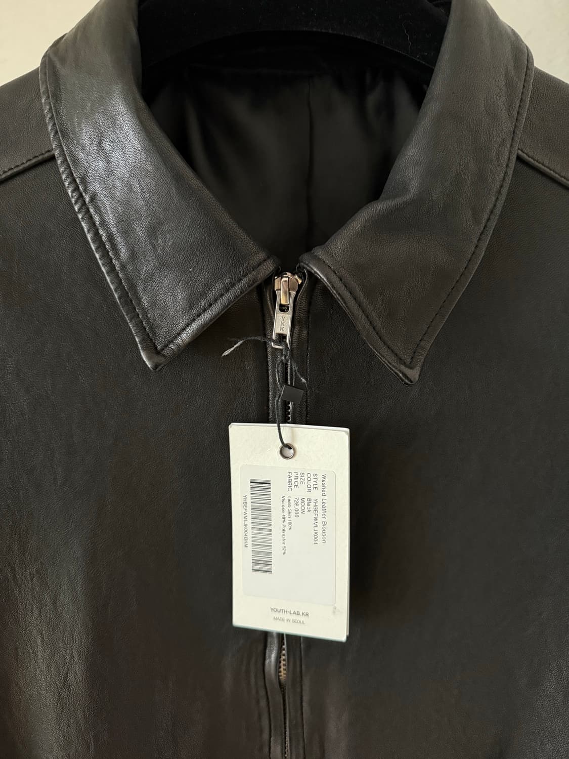 유스 워시드레더 블루종 M 상품이미지2