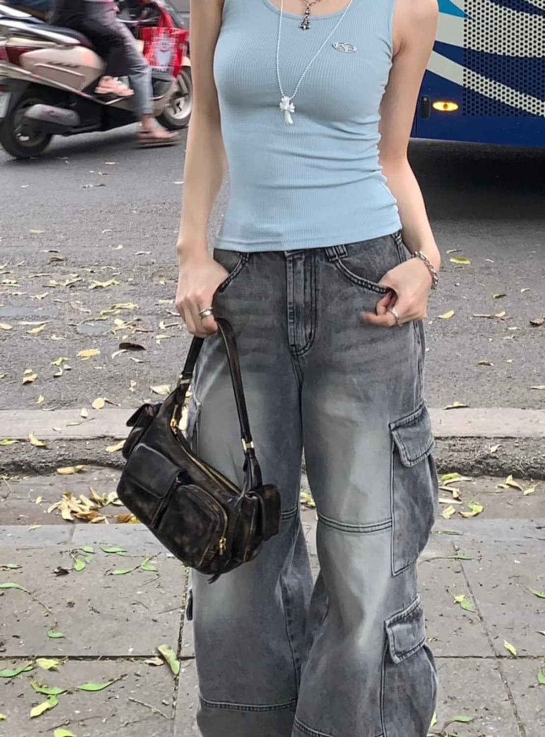 카키포인트 카고 데님 khakipoint cargo denim gray 상품이미지7