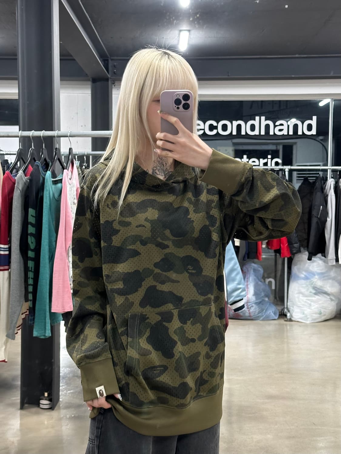 베이프 메쉬 카모 후드티 상품이미지1