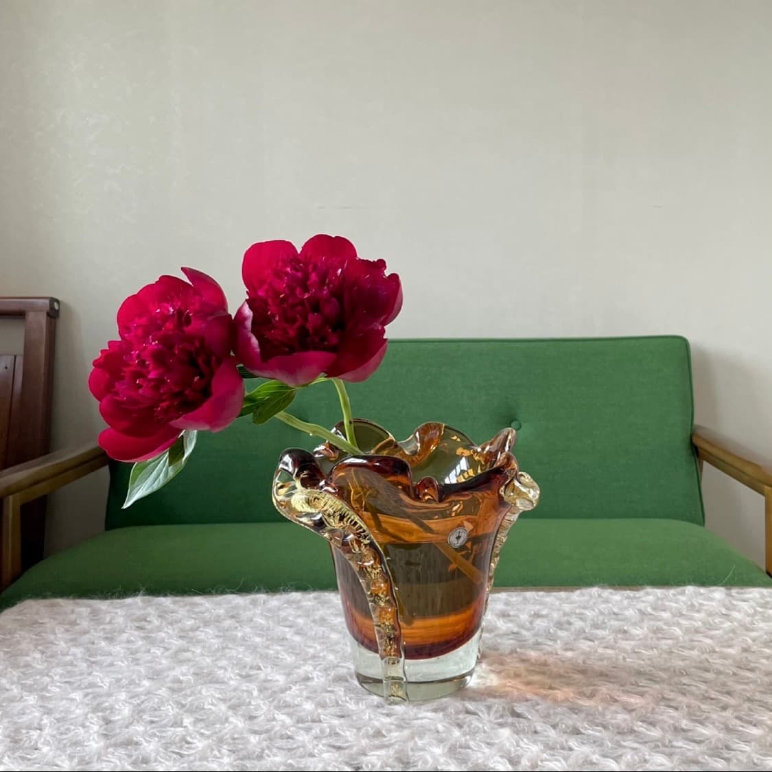 [빈티지 화병] 70’s Vintage 이와타 글라스 앰버 화병 상품이미지3