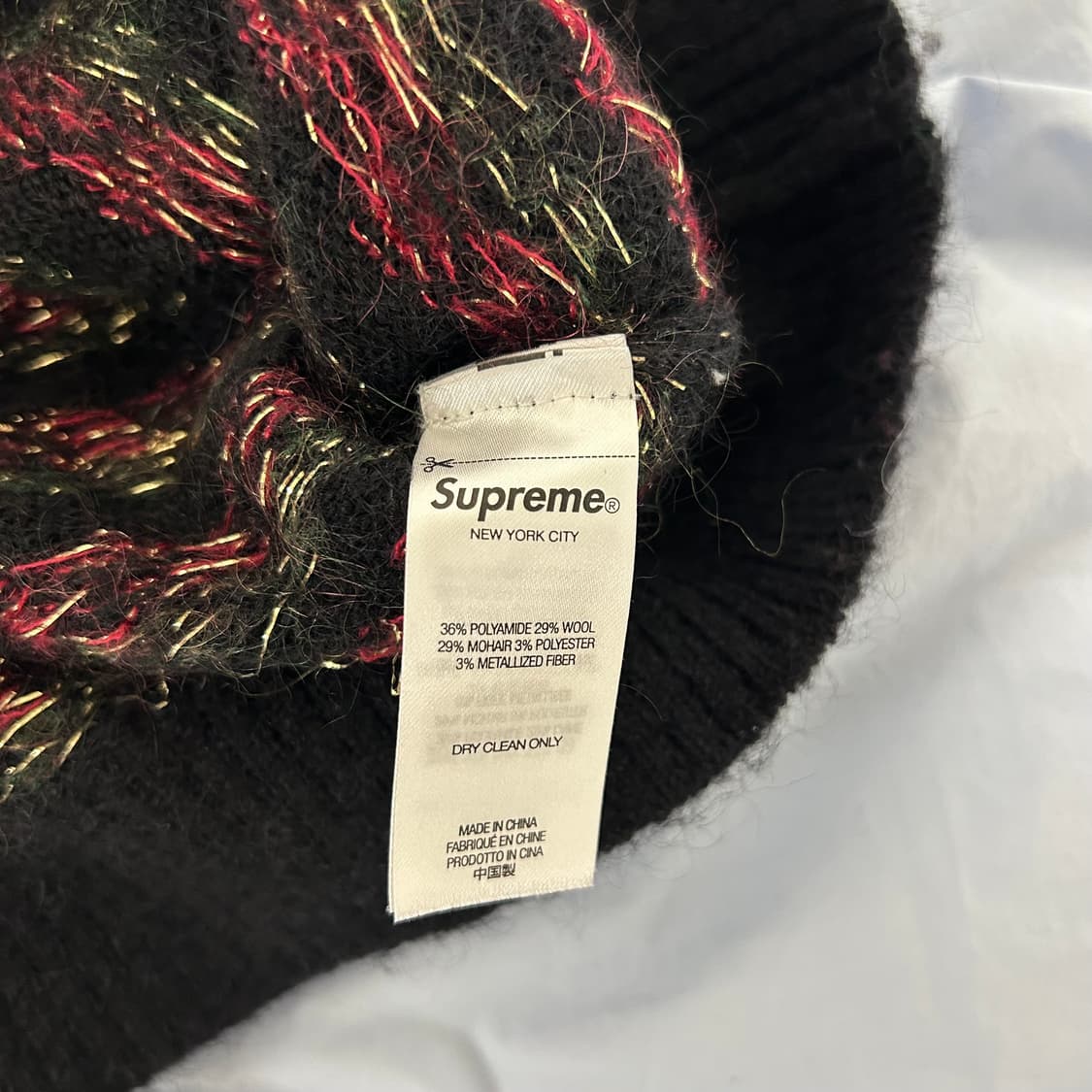 (L) 슈프림 25fw 플라워 메탈릭 스웨터 니트 블랙 상품이미지5