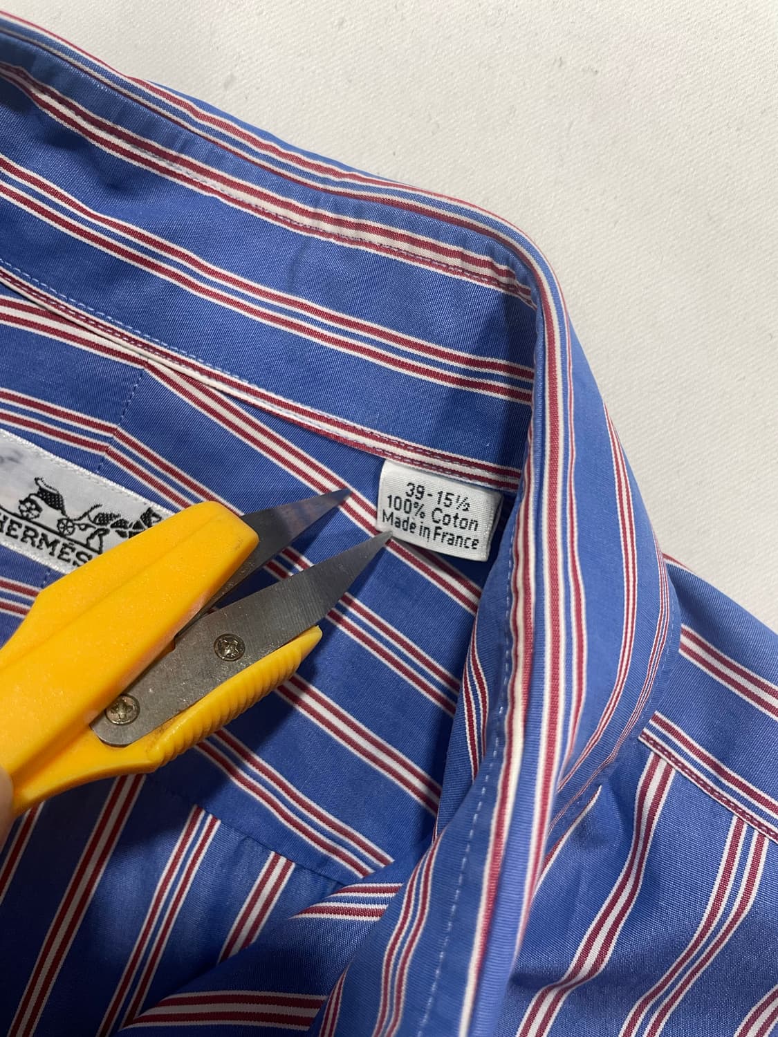 90‘s 에르메스 스트라이프 셔츠 상품이미지7