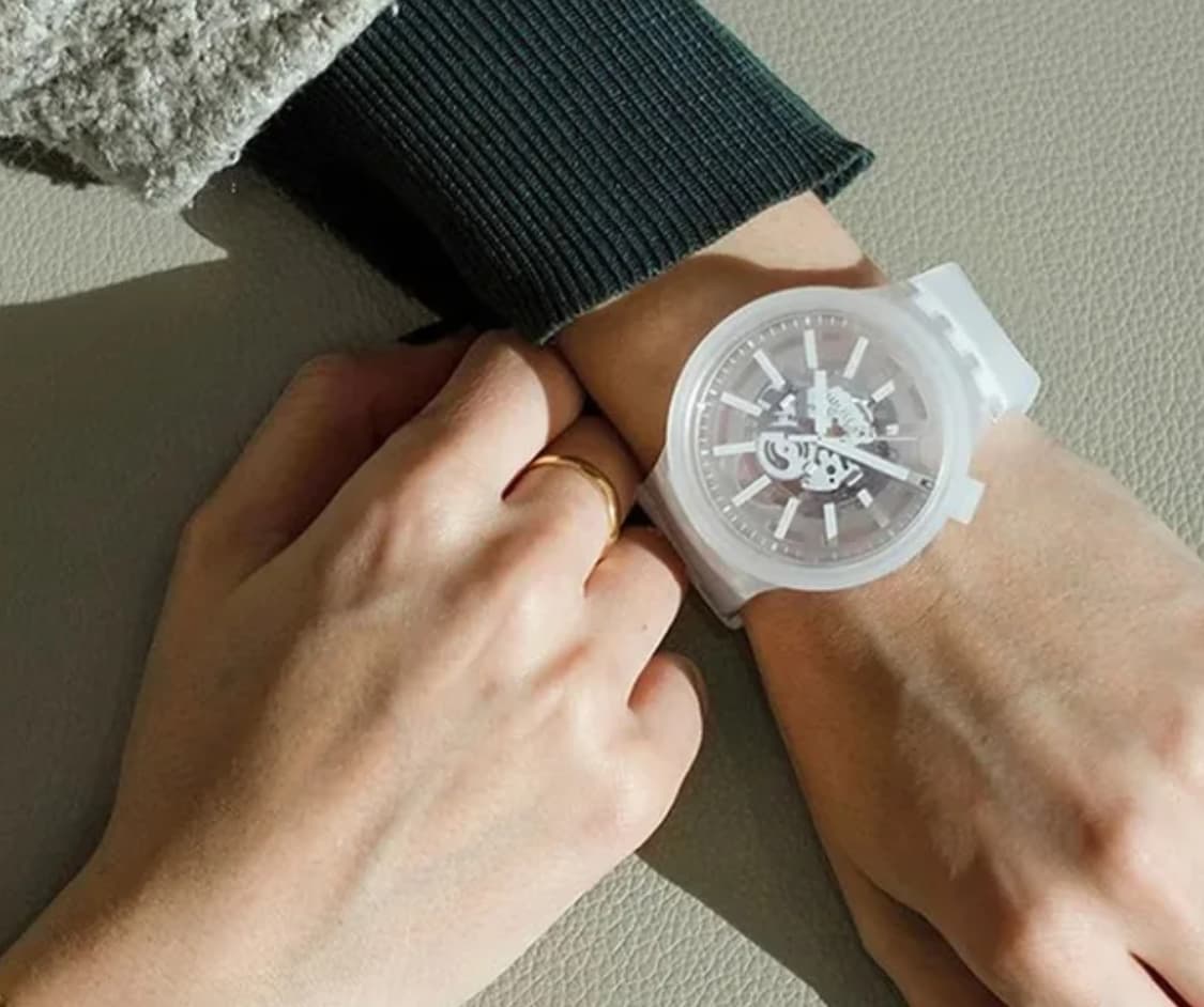 # 스와치 빅볼드 투명 화이트 SO27E106 시계 급처 / 빅페이스 상품이미지1