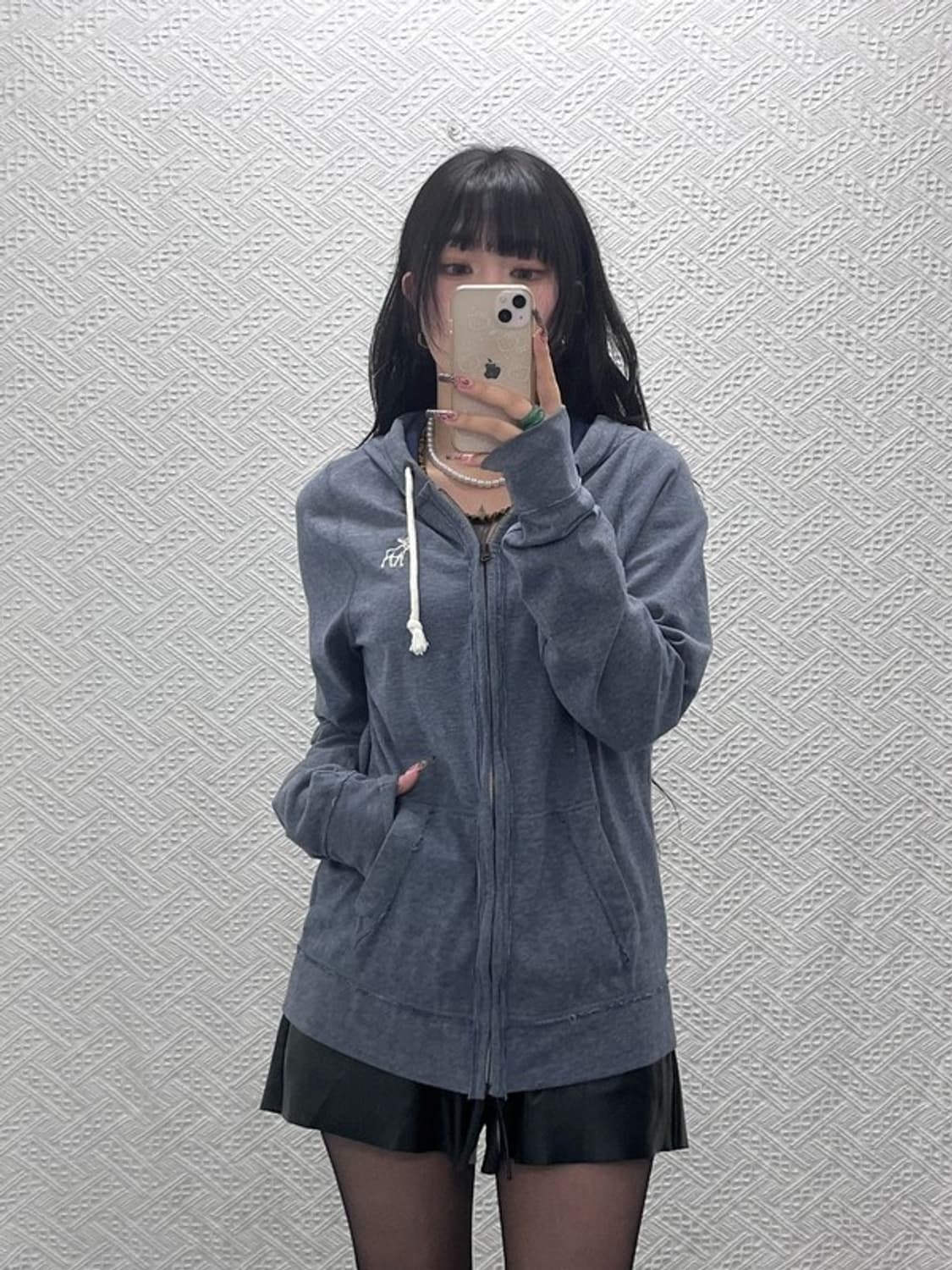 아베크롬비 올드스쿨 빈티지 캐주얼 딥블루 후드집업 M C11736 상품이미지1