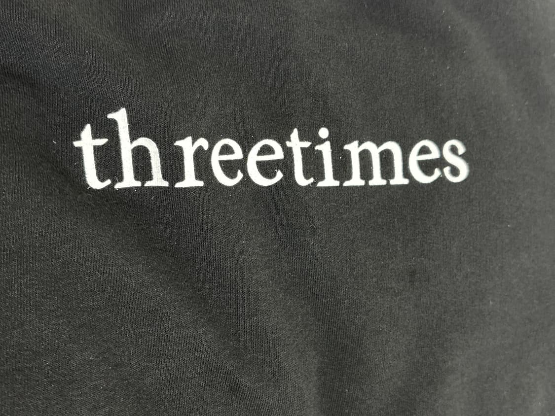 쓰리타임즈 베이직 로고 오프 탑 블랙 상품이미지2