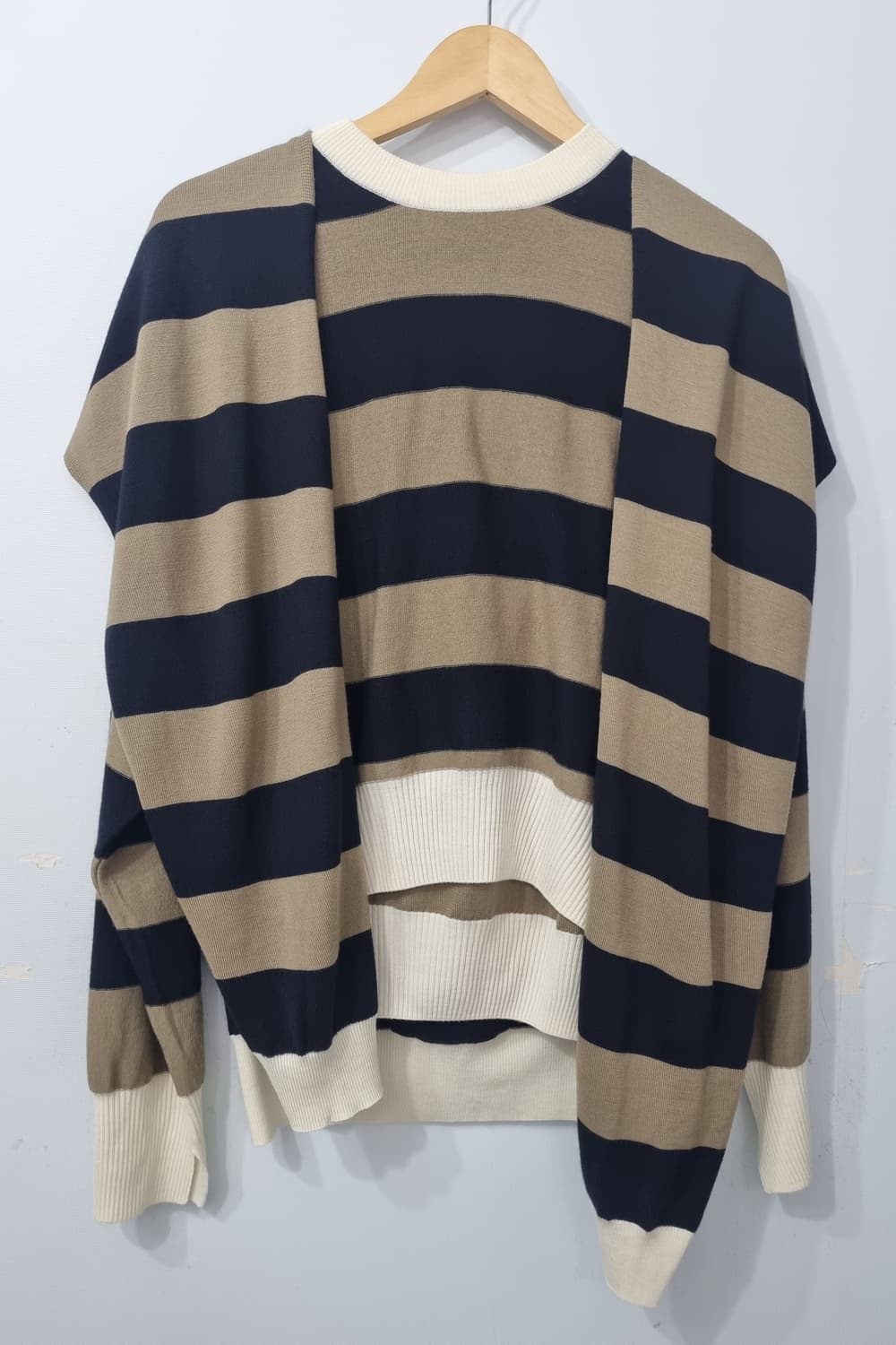 새상품 SONIA RYKIEL 스트라이프 후드 케이프 니트 55반 상품이미지5