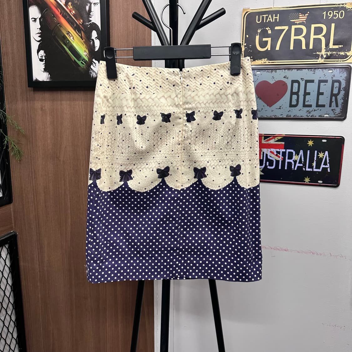 Ribbon Lace Dot Pattern Midi Skirt 상품이미지2