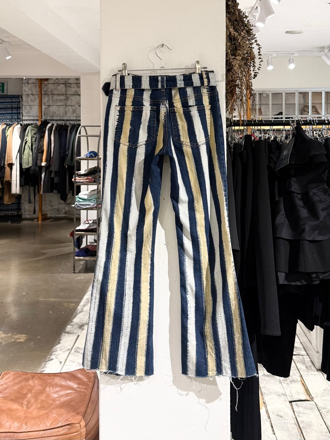 락 베이비 인디고 스트라이프 벨티드 데님 팬츠 상품이미지6