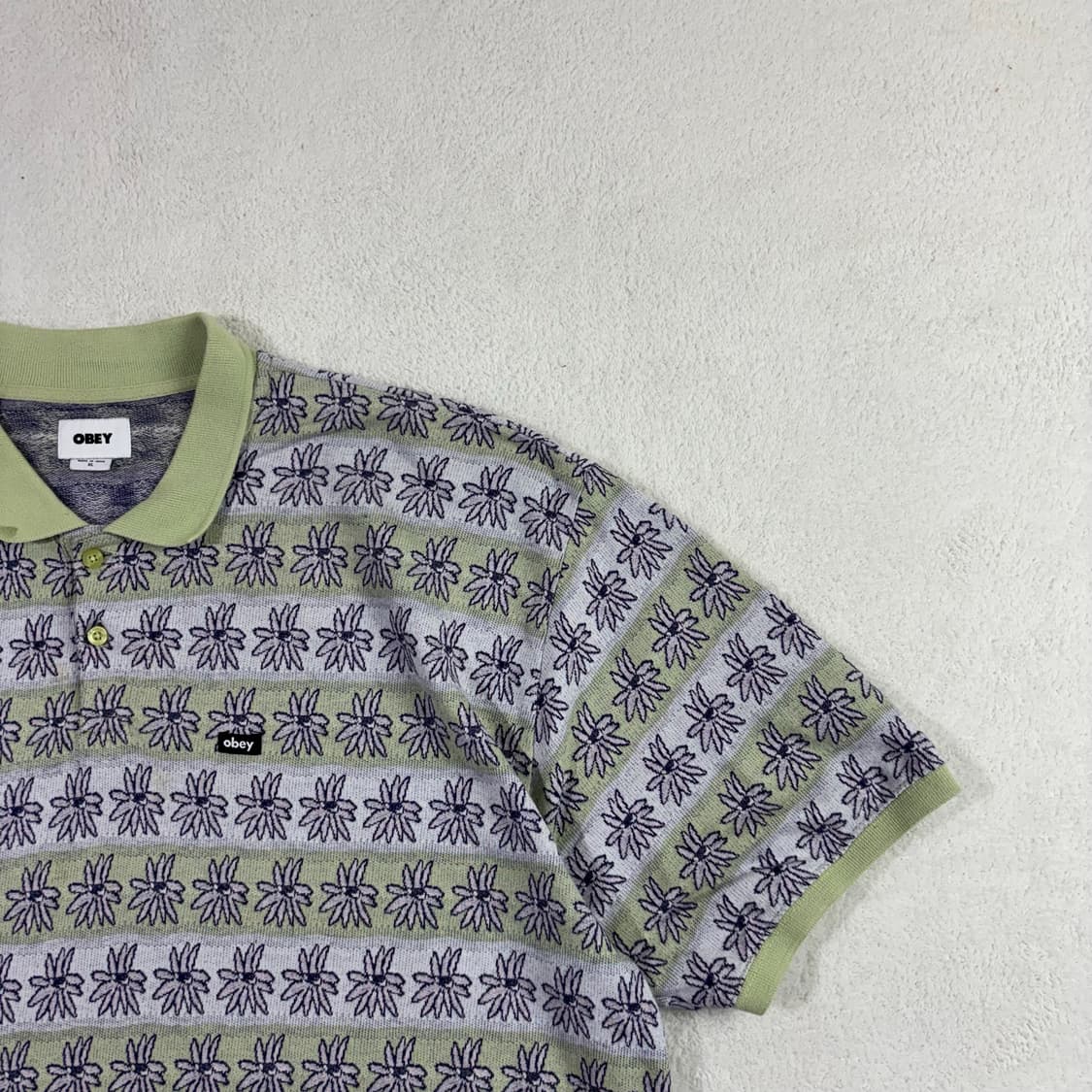 오베이 플라워 카라 반팔 니트 상품이미지1