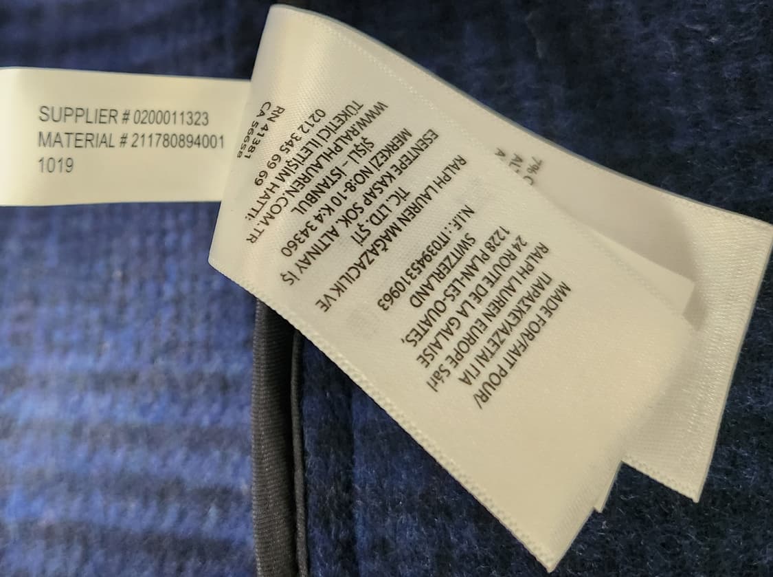 폴로 랄프로렌 네이비 체크 울코트 M  (95-100) 상품이미지6