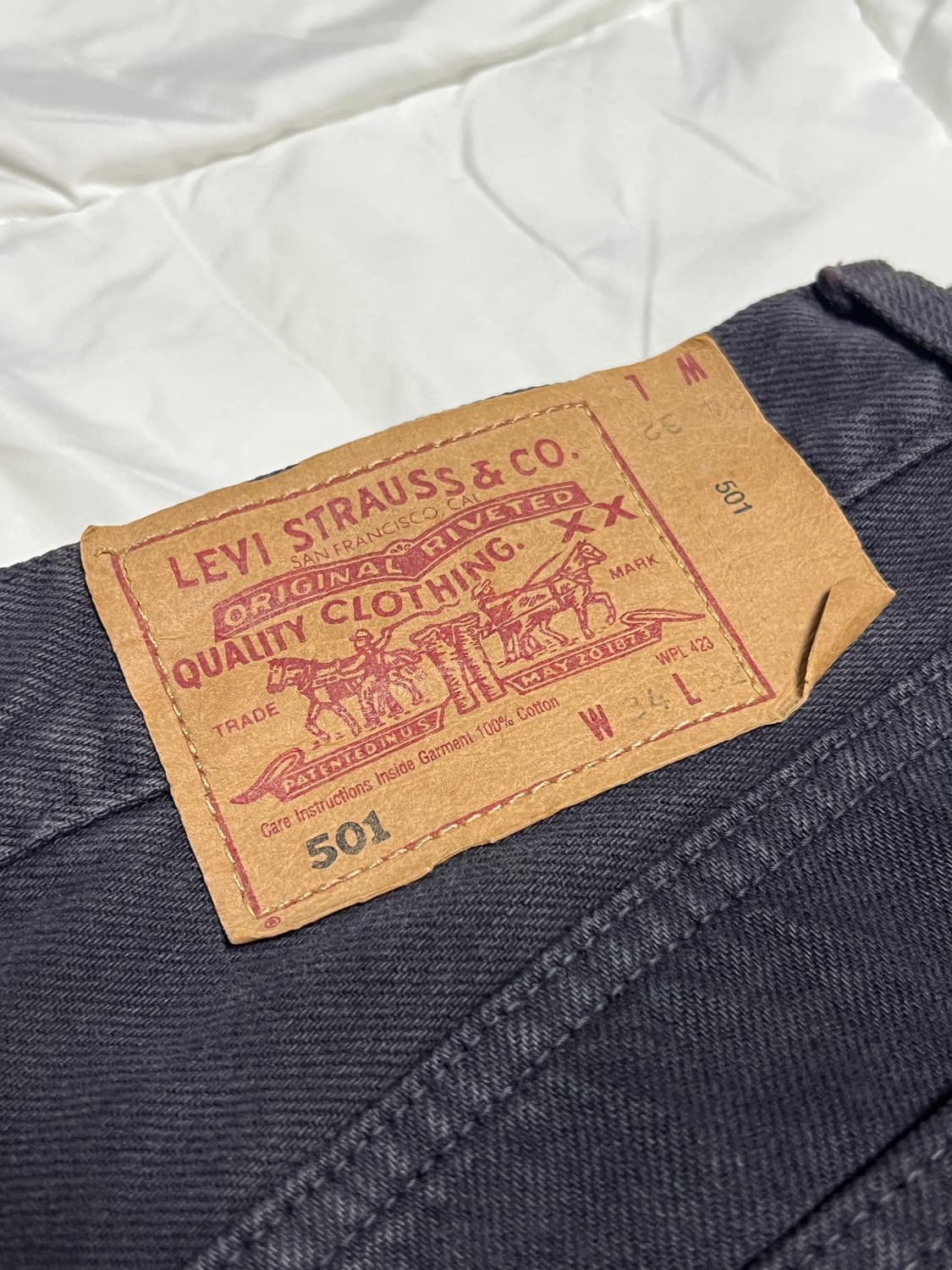 리바이스501 스트레이트 핏 데님 퍼플 셀비지 진 34*32 상품이미지2