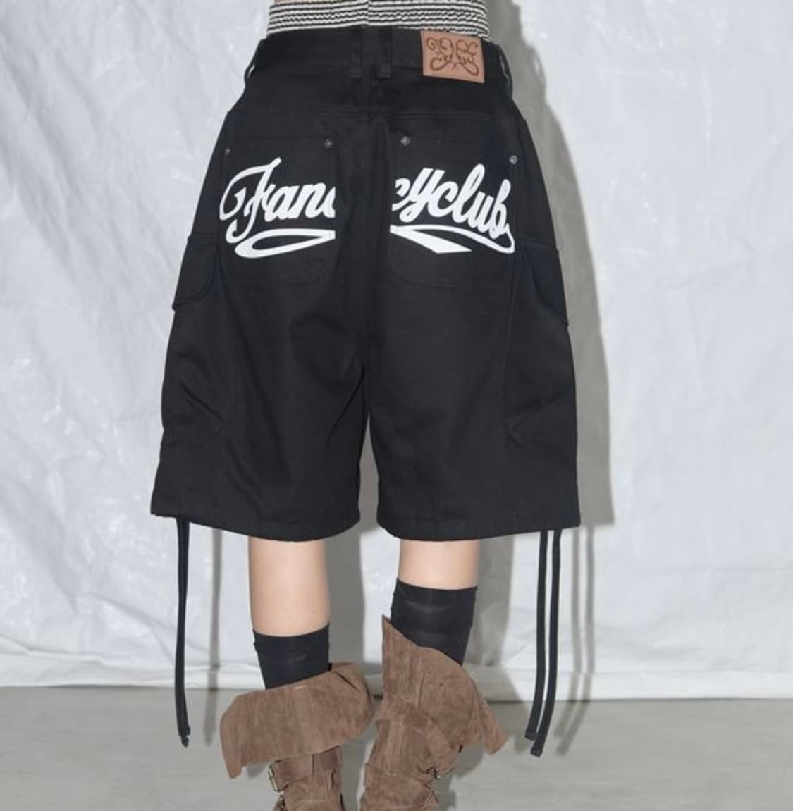 CARGO LETTERING BERMUDA PANTS (BLACK) 상품이미지2