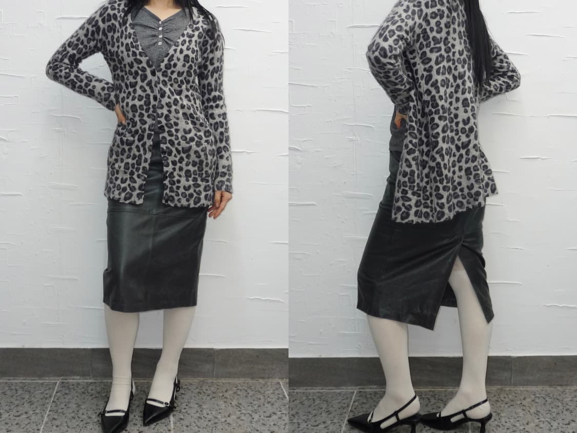 leopard slim fit cardigan 상품이미지2