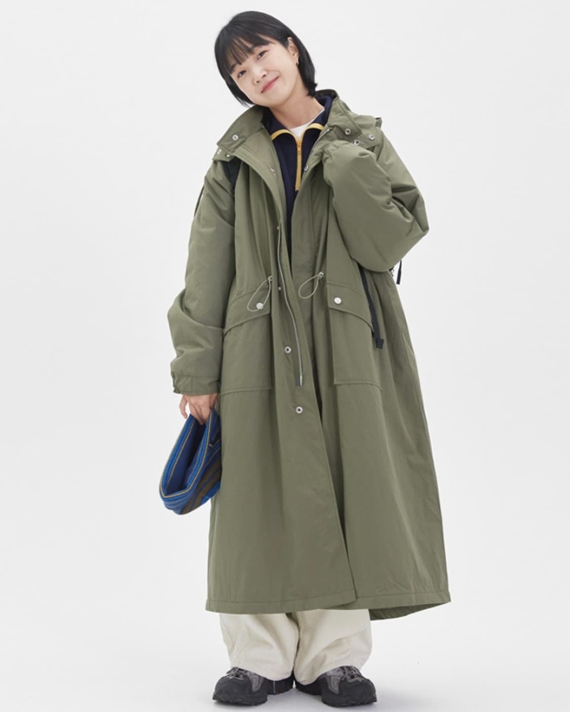 바온 야상 패팅 자켓_카키 상품이미지1