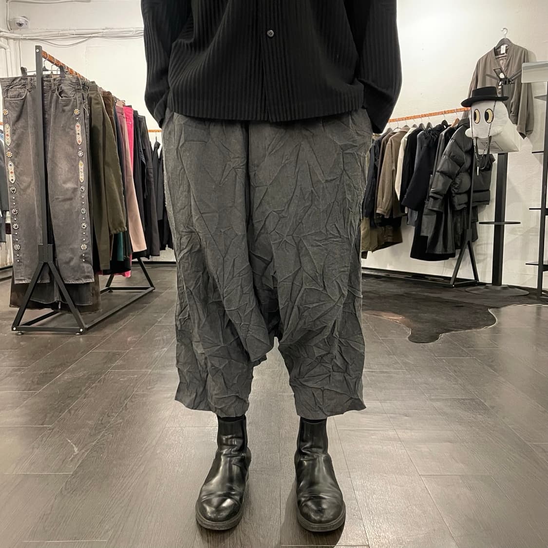 요지야마모토 뿌르옴므 주름가공 사루엘 팬츠 상품이미지4