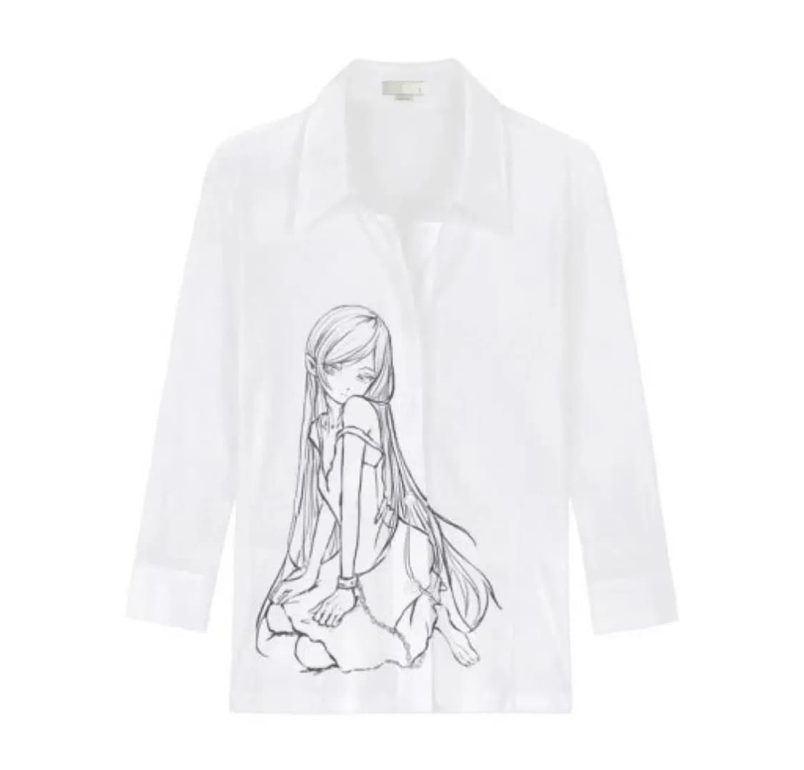 본네 쓰리쿼터 슬리브 셔츠 화이트 1사이즈 상품이미지1