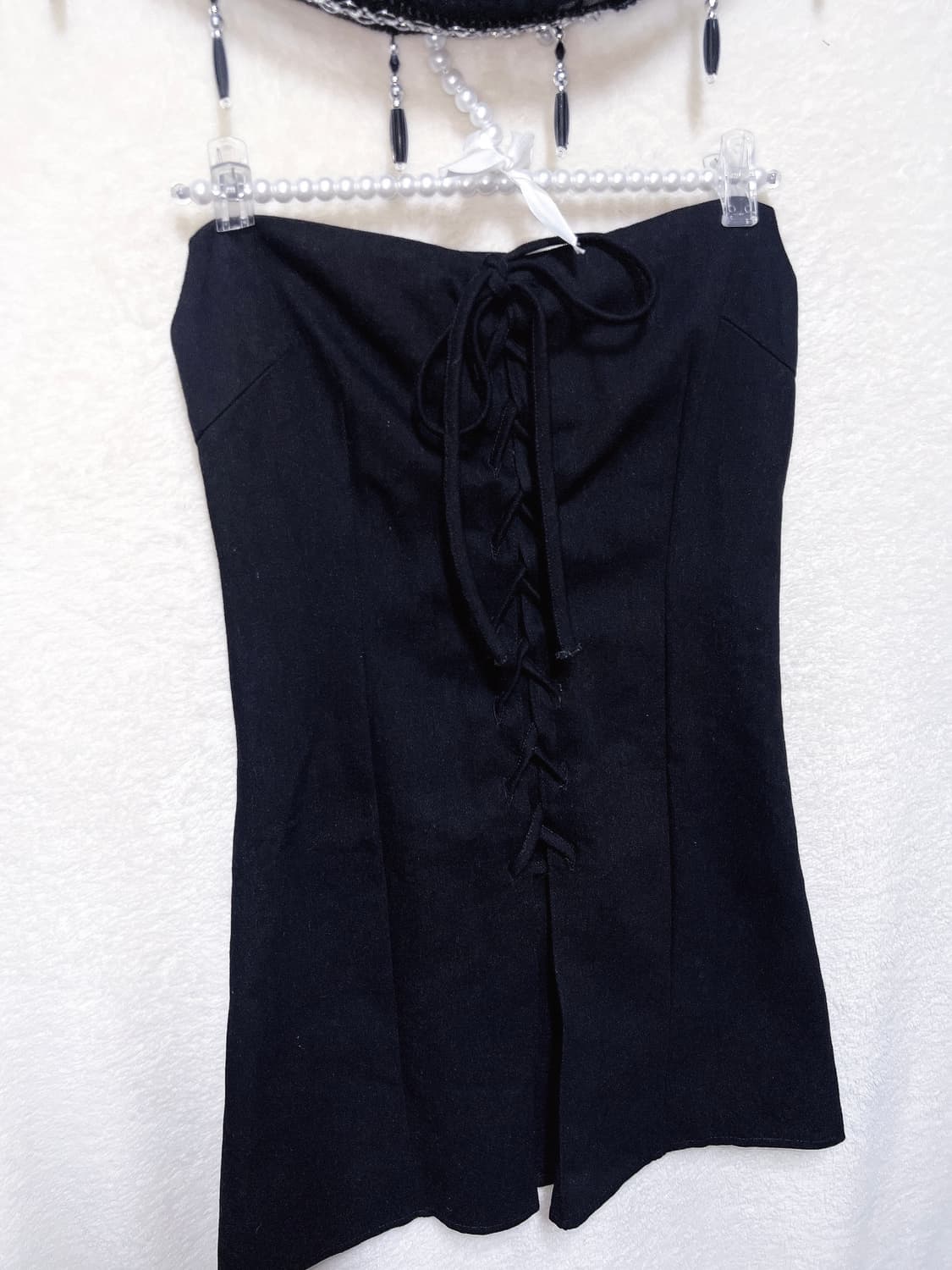 로맨틱고딕 고스펑크 히메갸루 블랙 코르셋 미니원피스 아일렛 탑드레스 섹시 상품이미지10