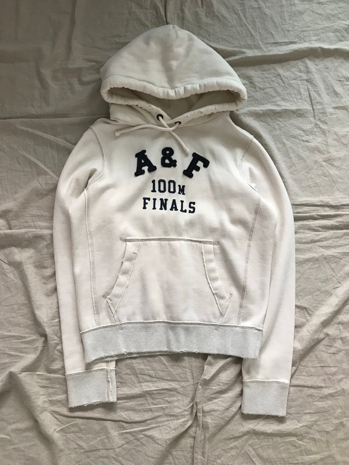 아베크롬비 자수로고 화이트 후드티 상품이미지5