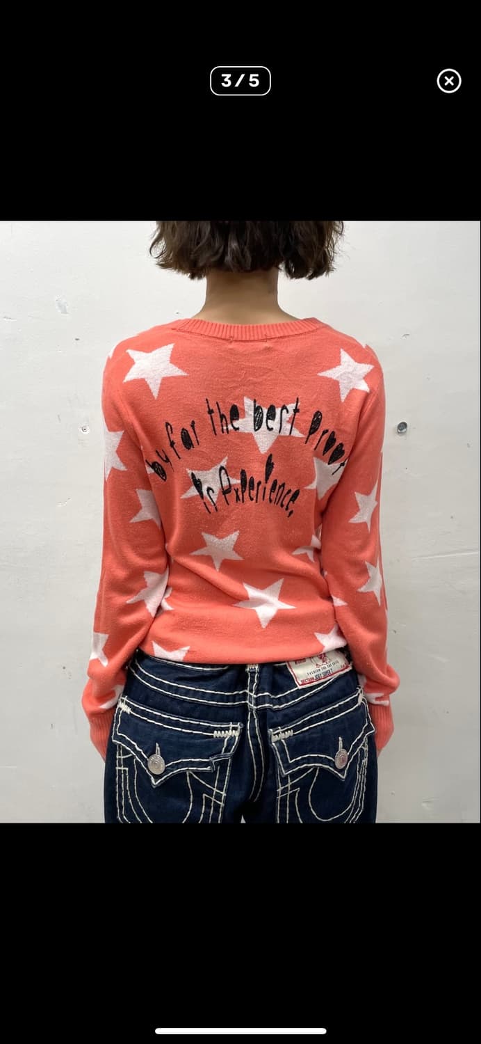 별 레터링 가디건 펑크 빈티지 히피 니혼진  상품이미지3