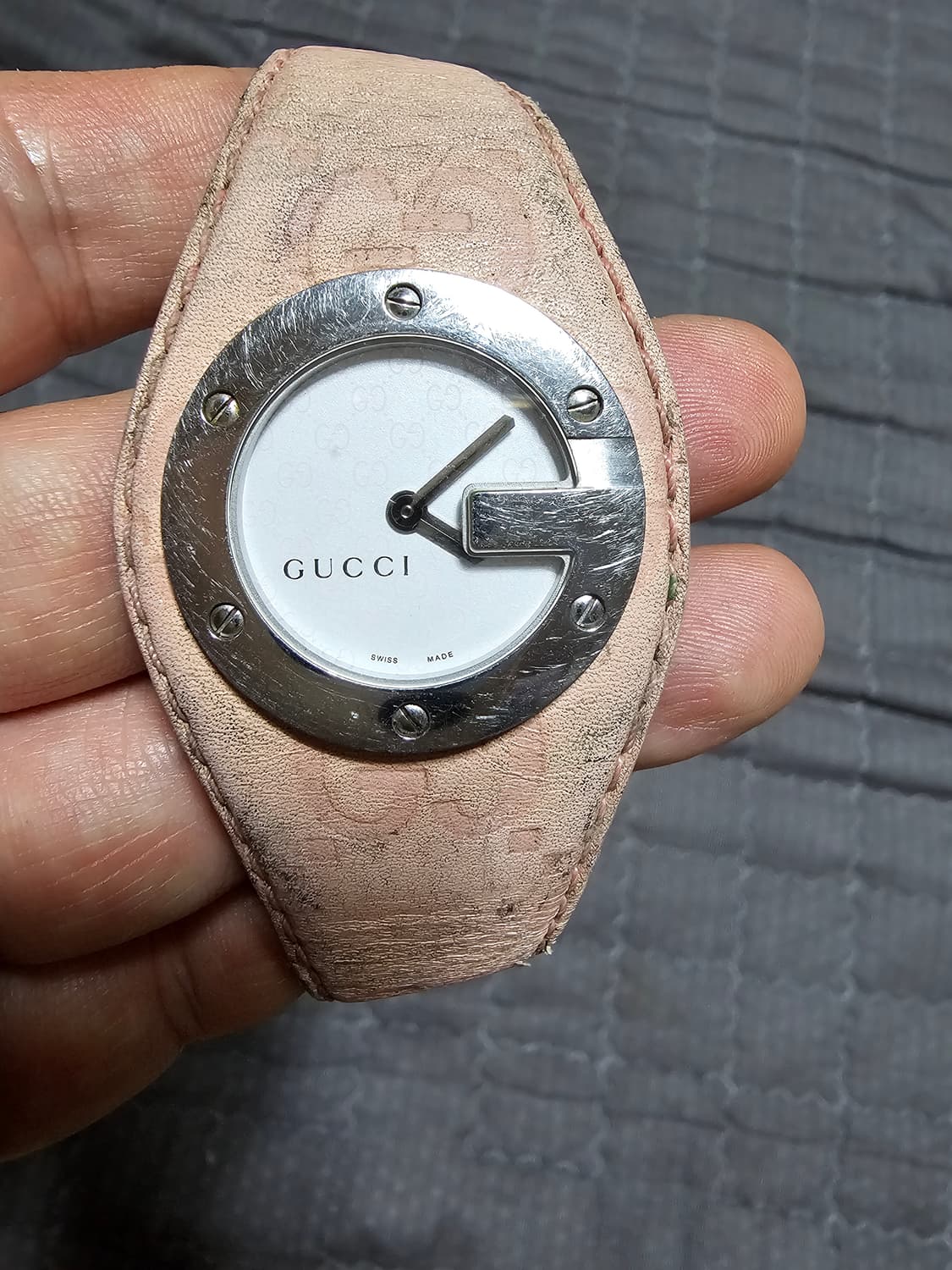 구찌 G로고 여성 시계 핑크 가죽 정품 상품이미지1