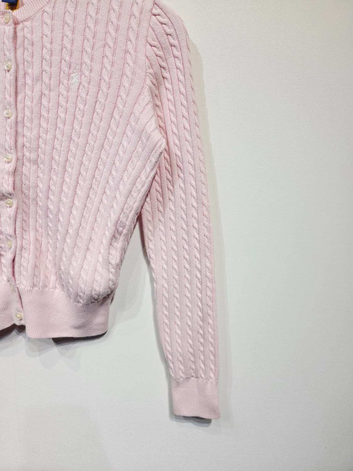 폴로 랄프로렌 걸즈 꽈배기 가디건 핑크 상품이미지5