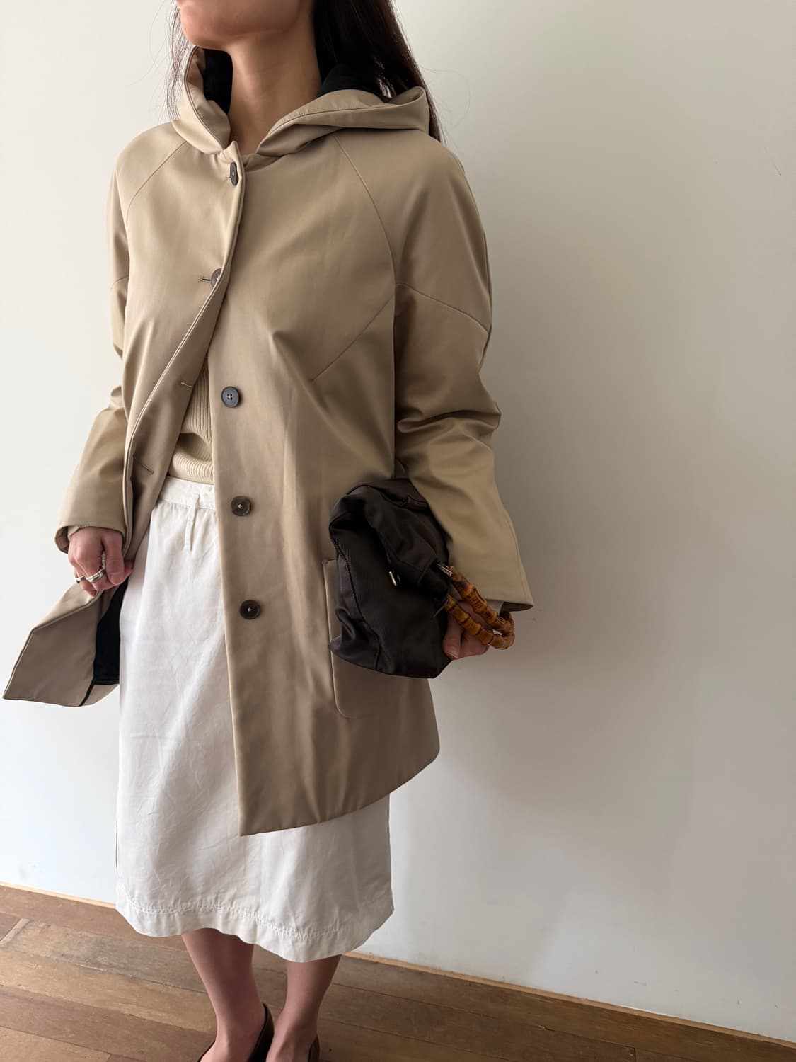 Jil sander 질샌더 베이지 후드 파카 상품이미지3