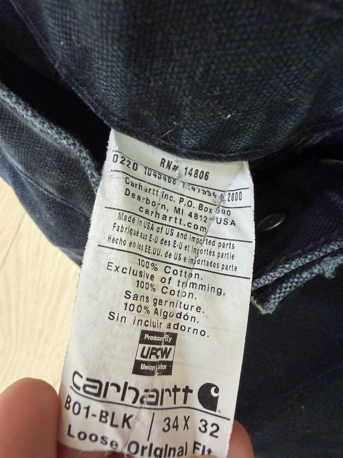 칼하트 더블니 팬츠 블랙 34/32 (B01) 상품이미지4