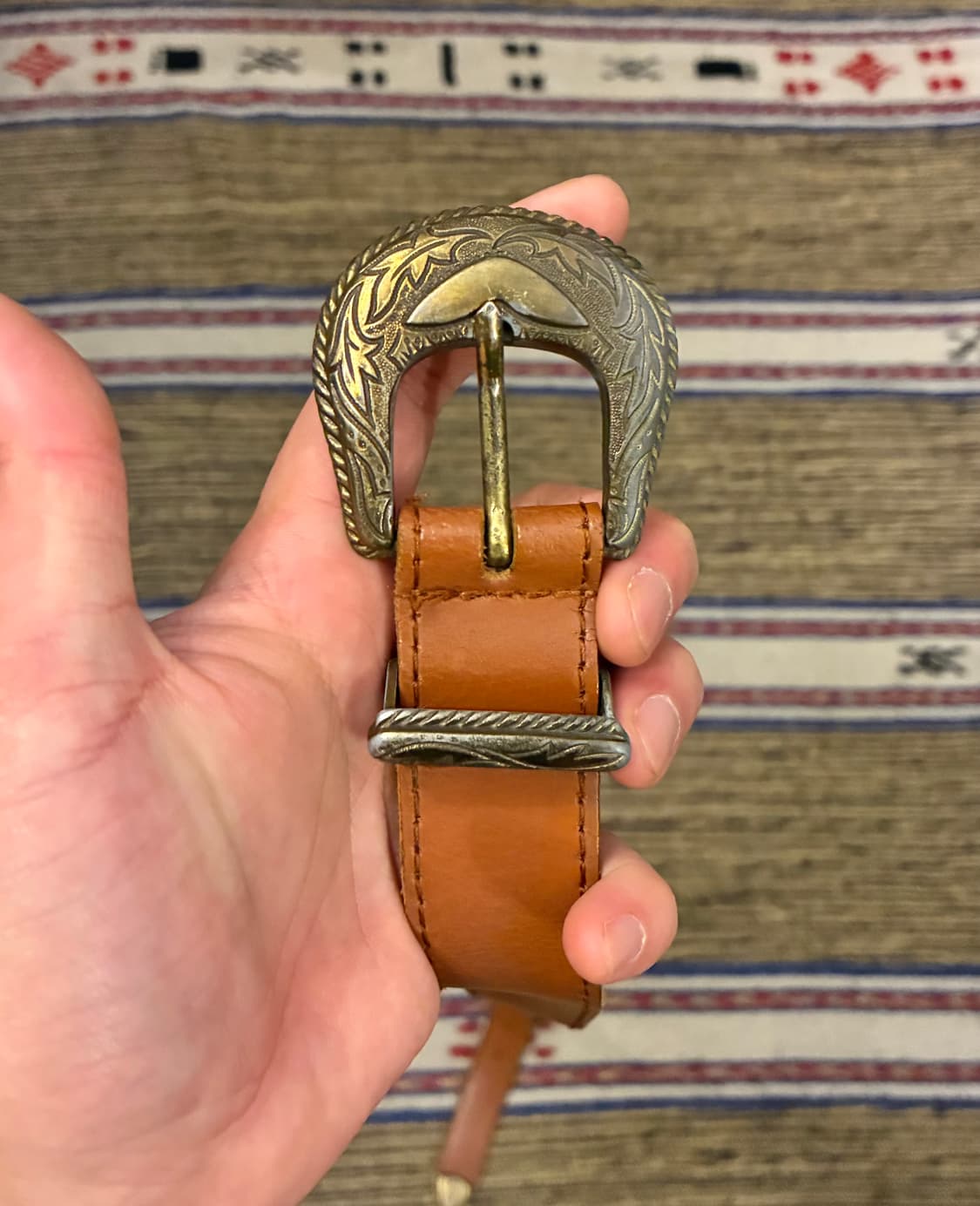 (26~30)USA 카우하이드 빈티지 웨스턴벨트 소가죽벨트 상품이미지2