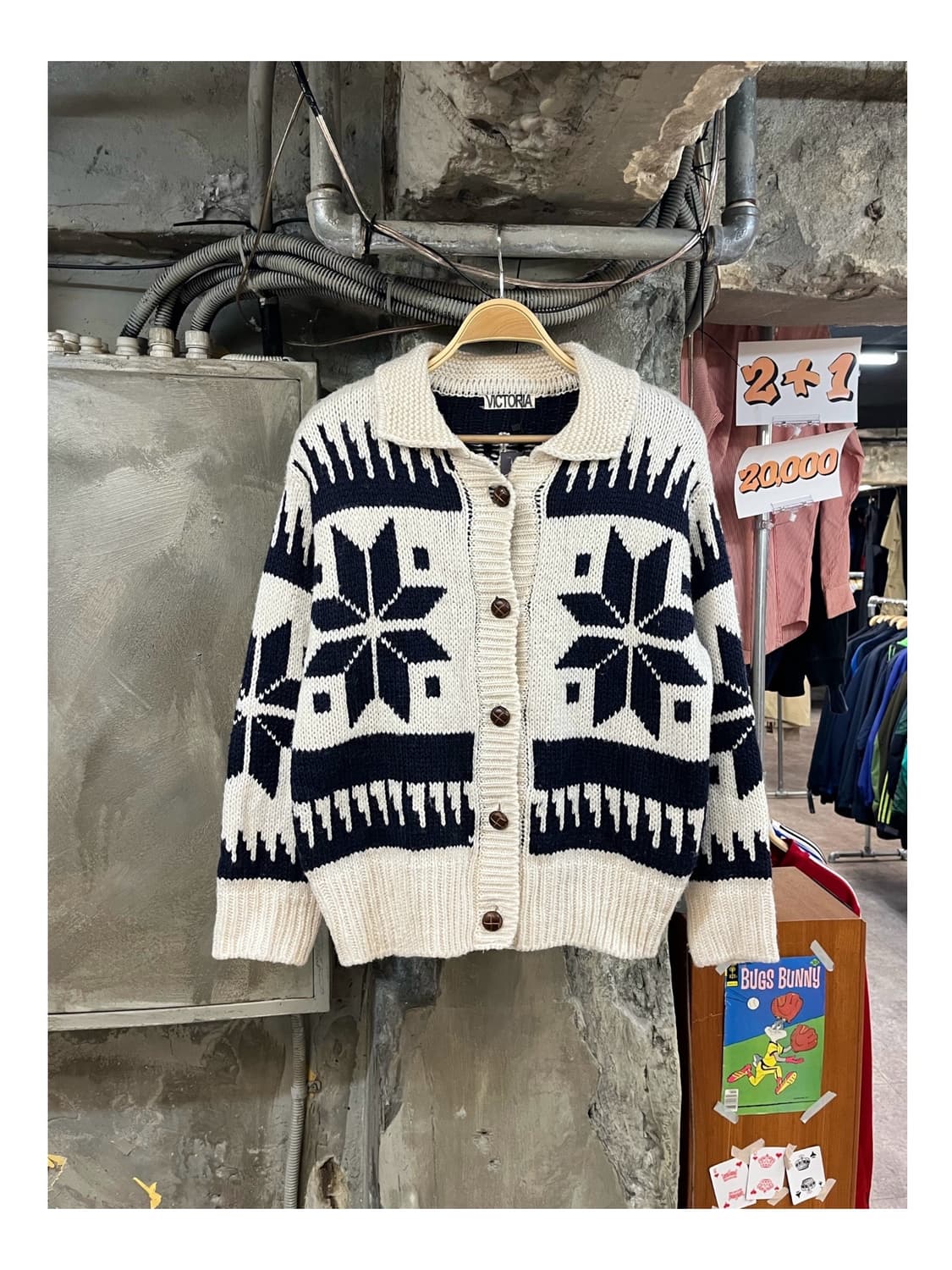 빈티지 패턴 버튼 가디건 #csz3265 상품이미지1