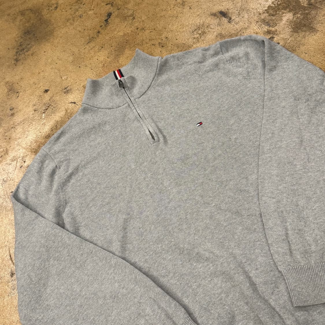 [정품/XL] 타미힐피거 하프집업 니트 그레이 b18 상품이미지1