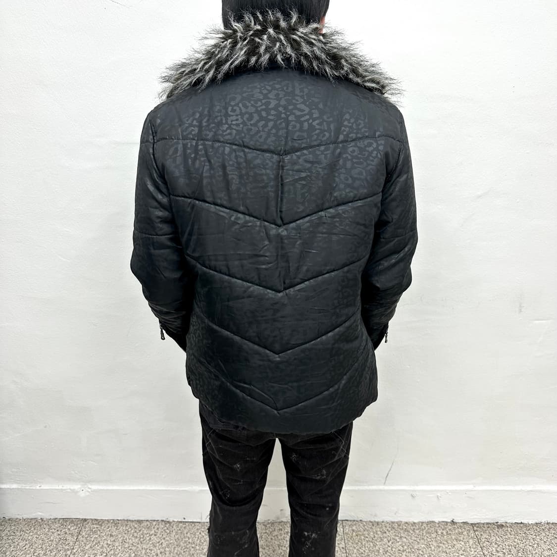 Semantic design leopard fur down jacket 상품이미지4