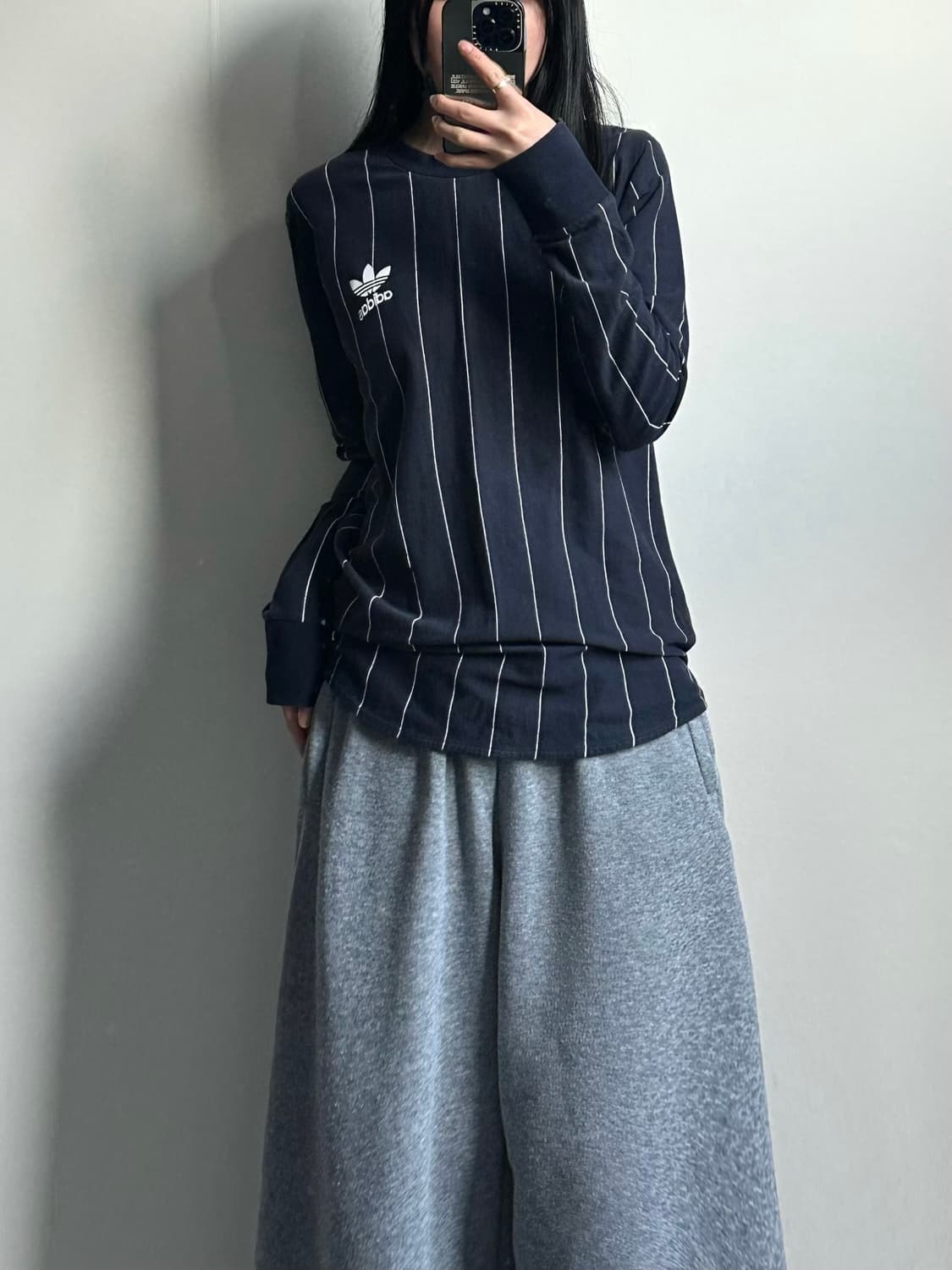 아디다스 트레포일 네이비 스트라이프 롱슬리브 긴팔티 상품이미지1