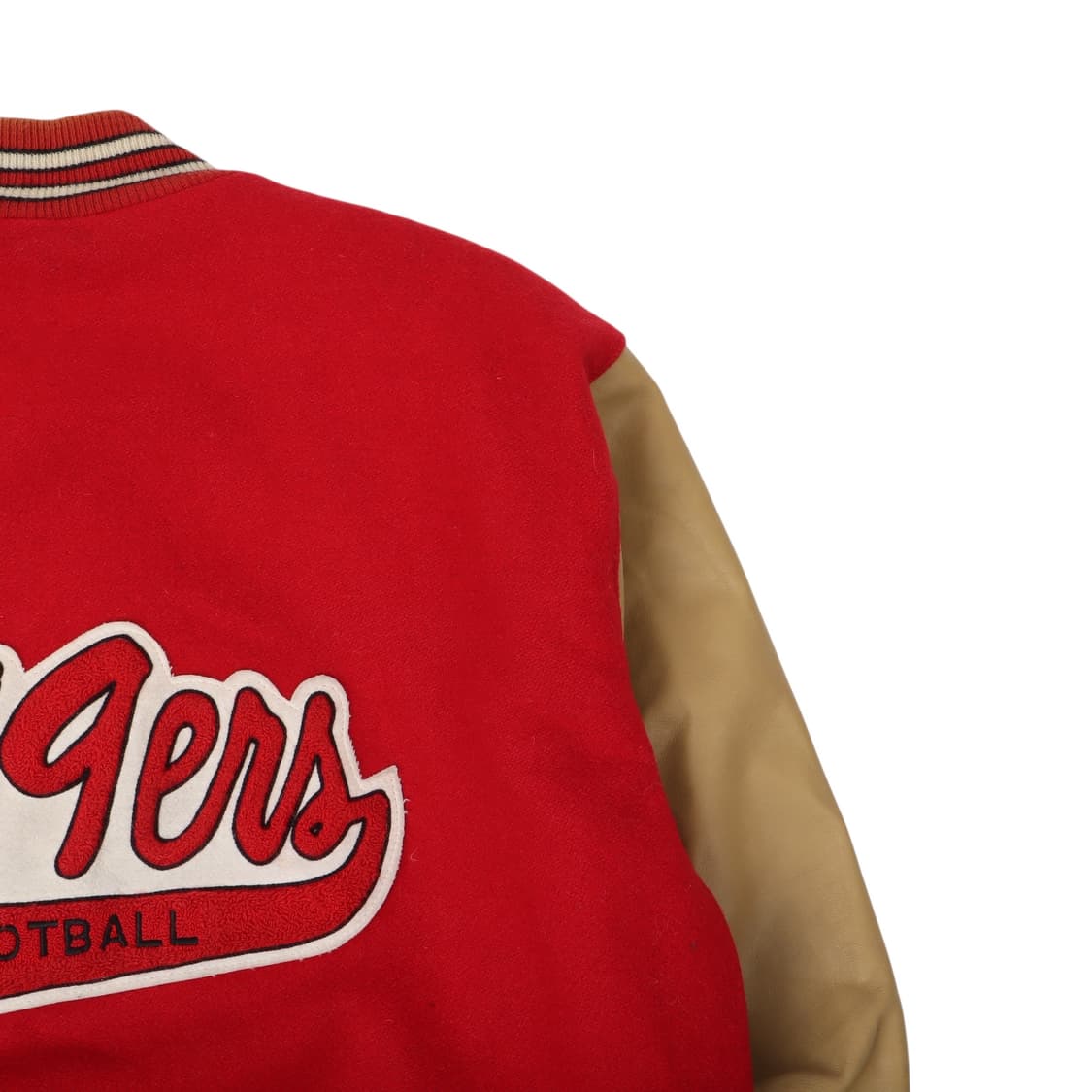 90s DeLong X NFL 포티 나이너스 레더 바시티 자켓 상품이미지6