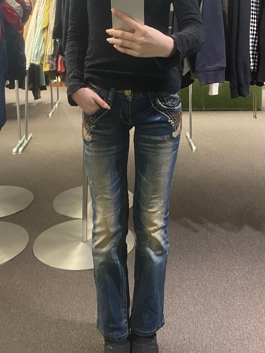 27)레드페퍼 빈티지 Y2K 자수 데님팬츠 상품이미지4