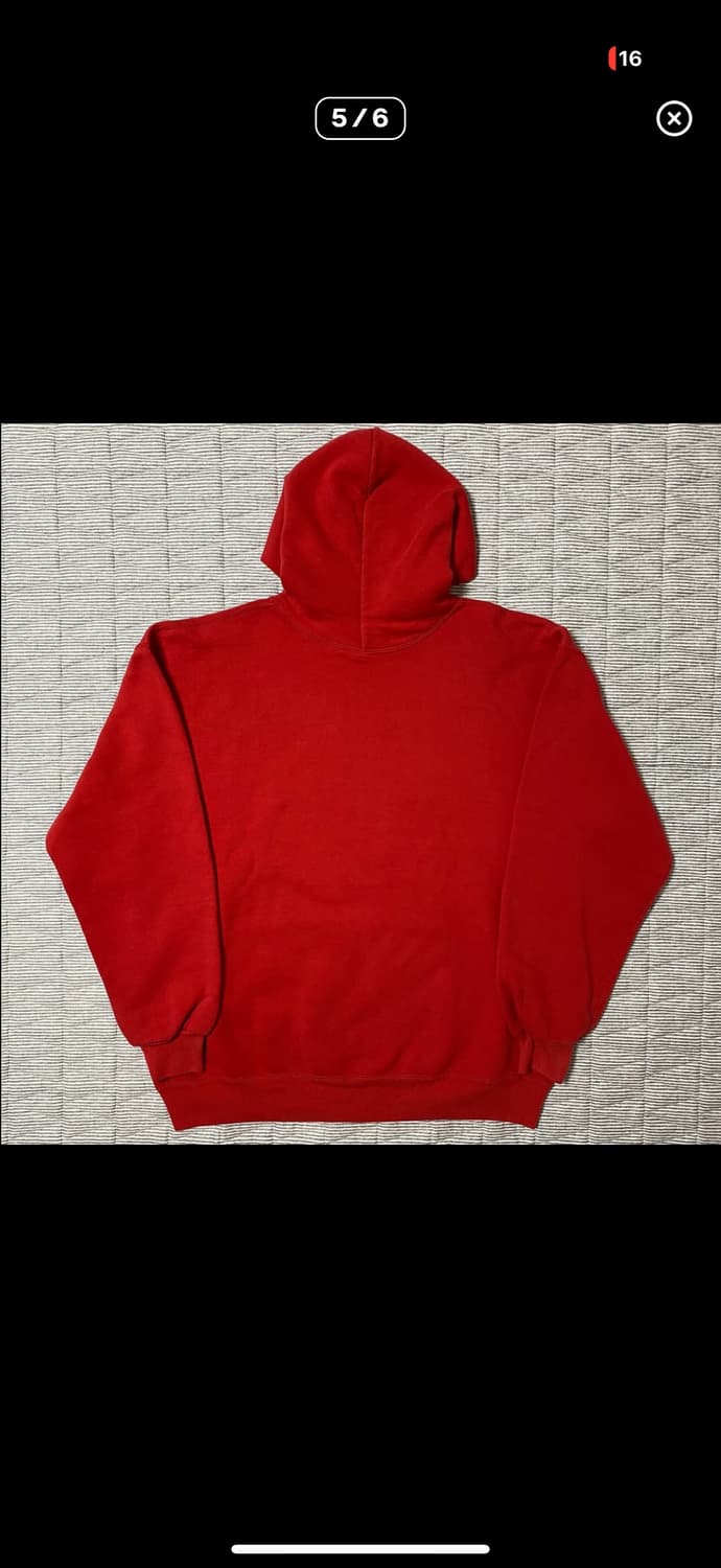 러셀 후드 후디 XL 빈티지 레드 9Os USA Russell 상품이미지5