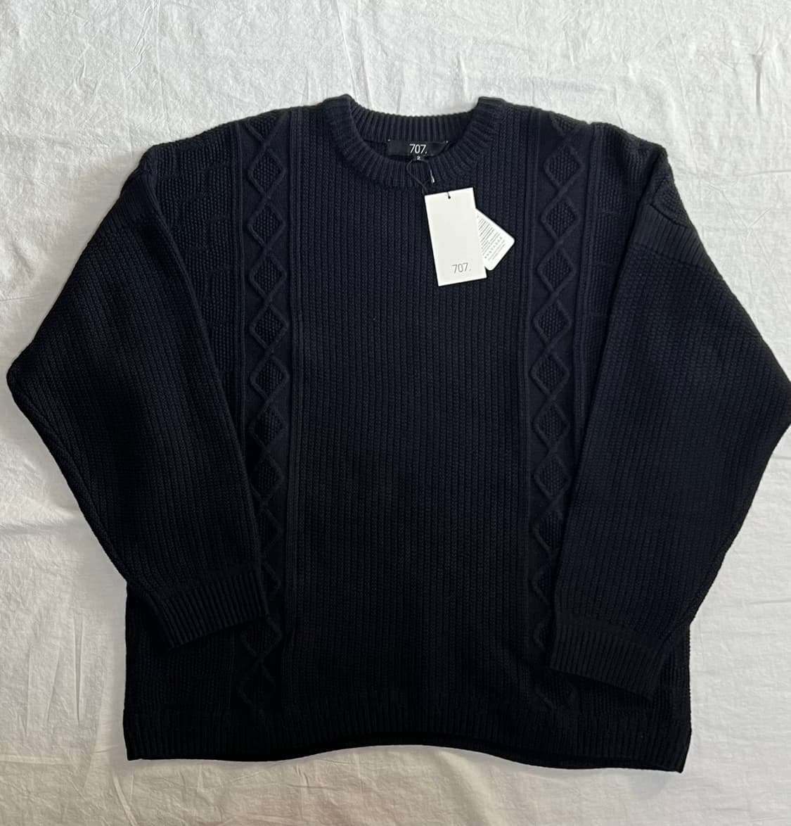 [새상품] 2) 비긴202 X 707스튜디오 풀 오버 니트 네이비 상품이미지3