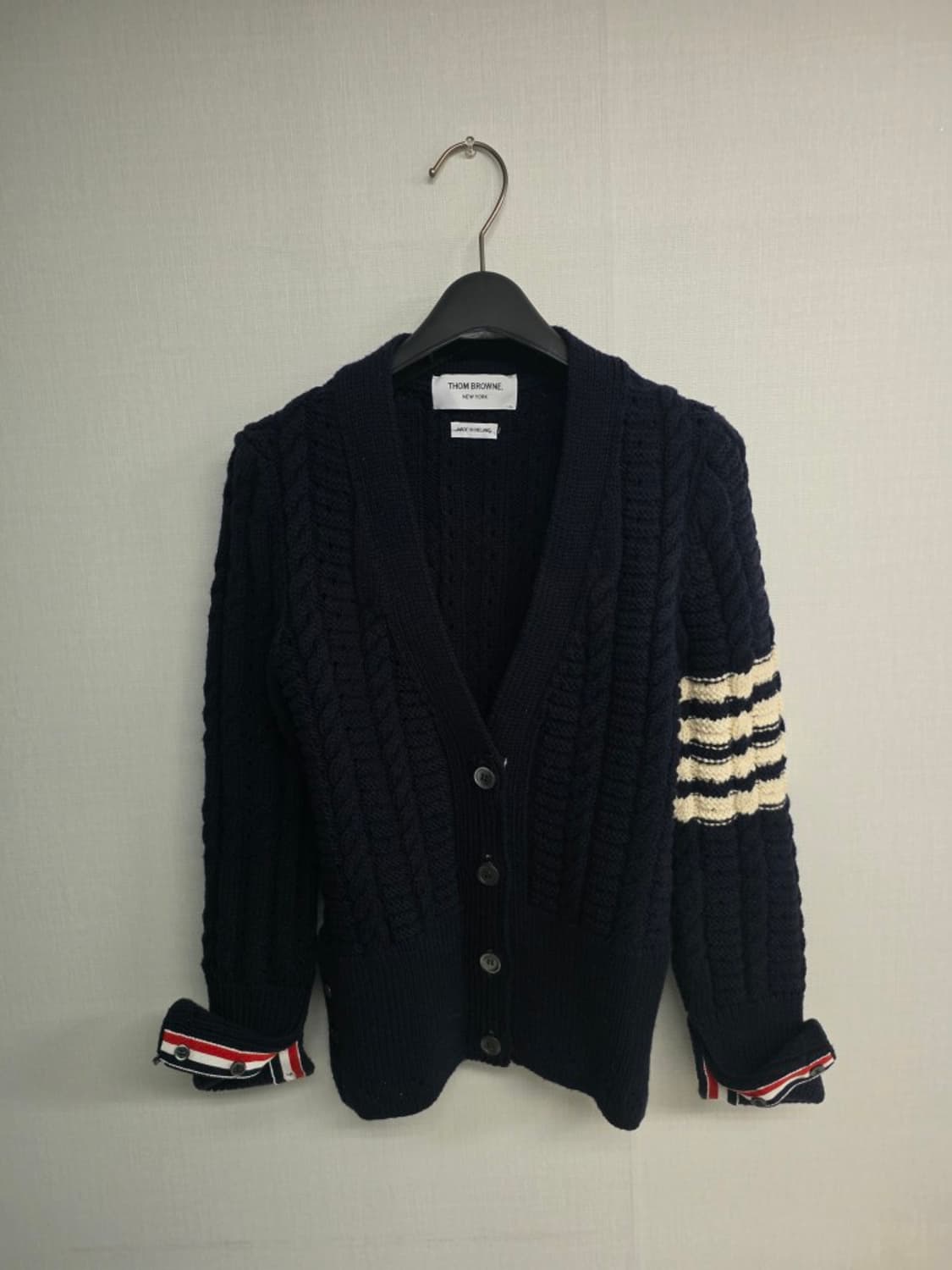 톰브라운 아란 케이블 니트 네이비 (사이즈 38 상태 최상) 상품이미지1