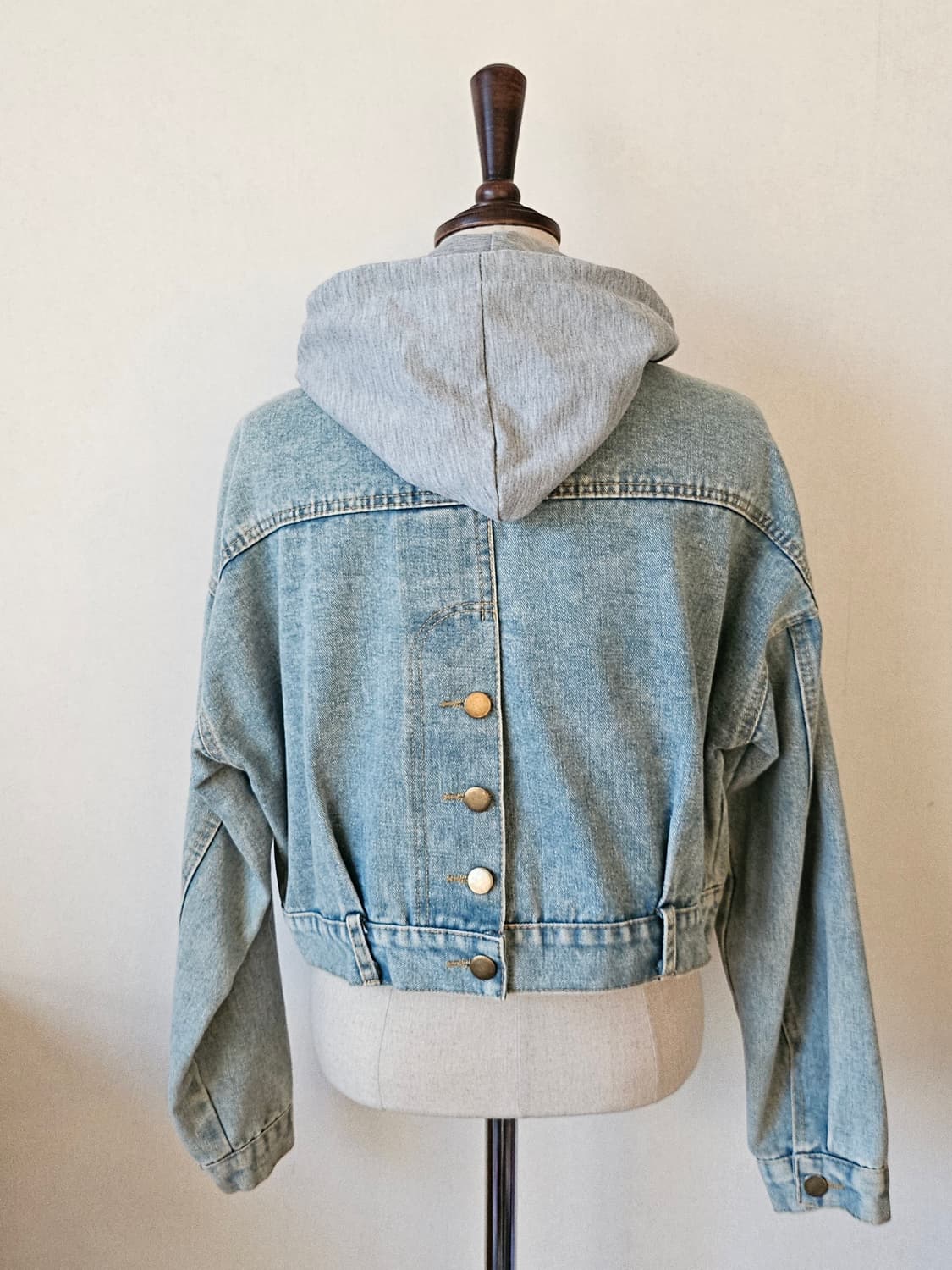 홍대 감성 크롭 데님자켓 / 후드 탈부착 빈티지 청자켓 free 상품이미지3