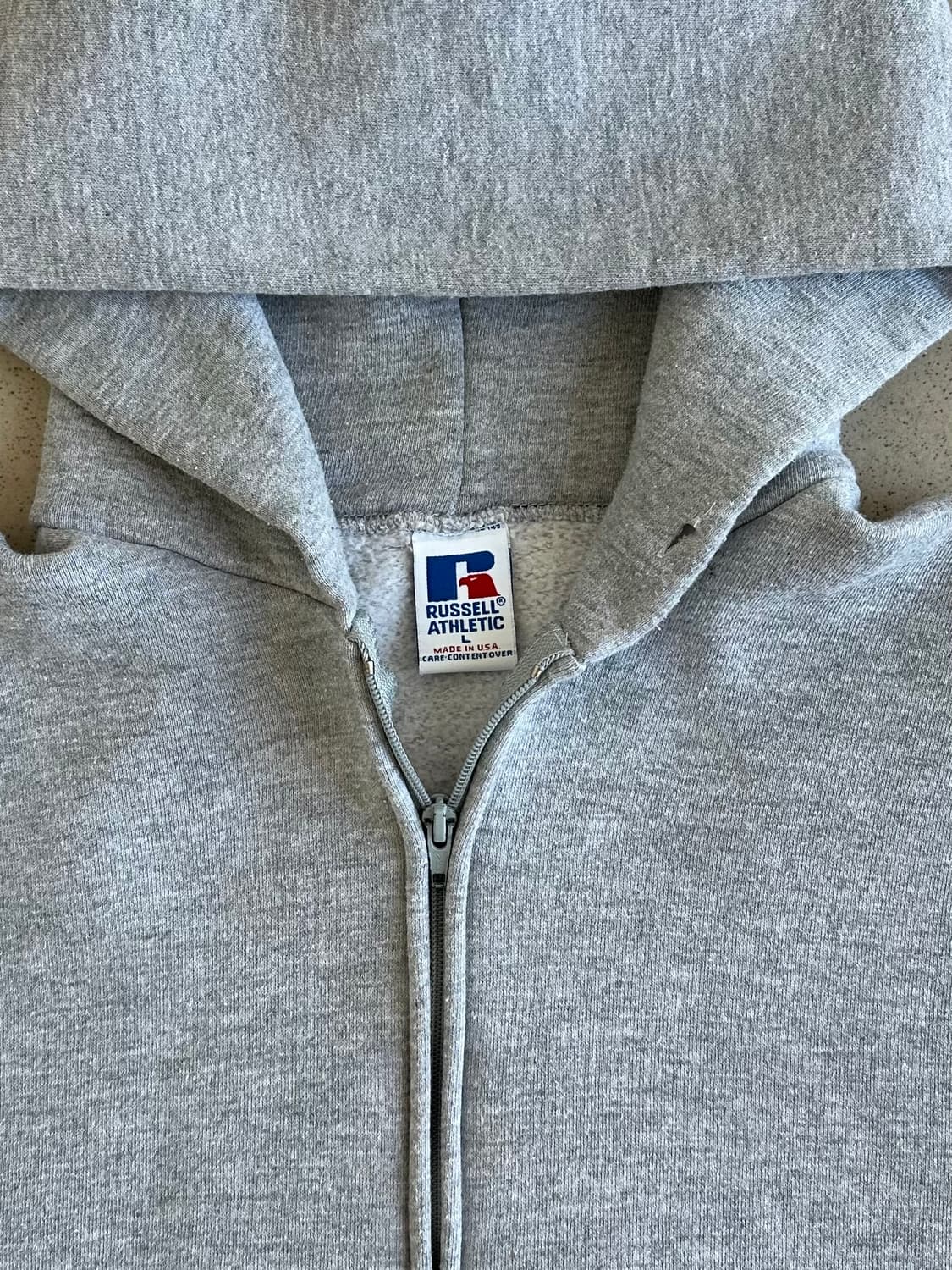 90s 빈티지 러셀 후드집업 그레이 L USA 상품이미지7