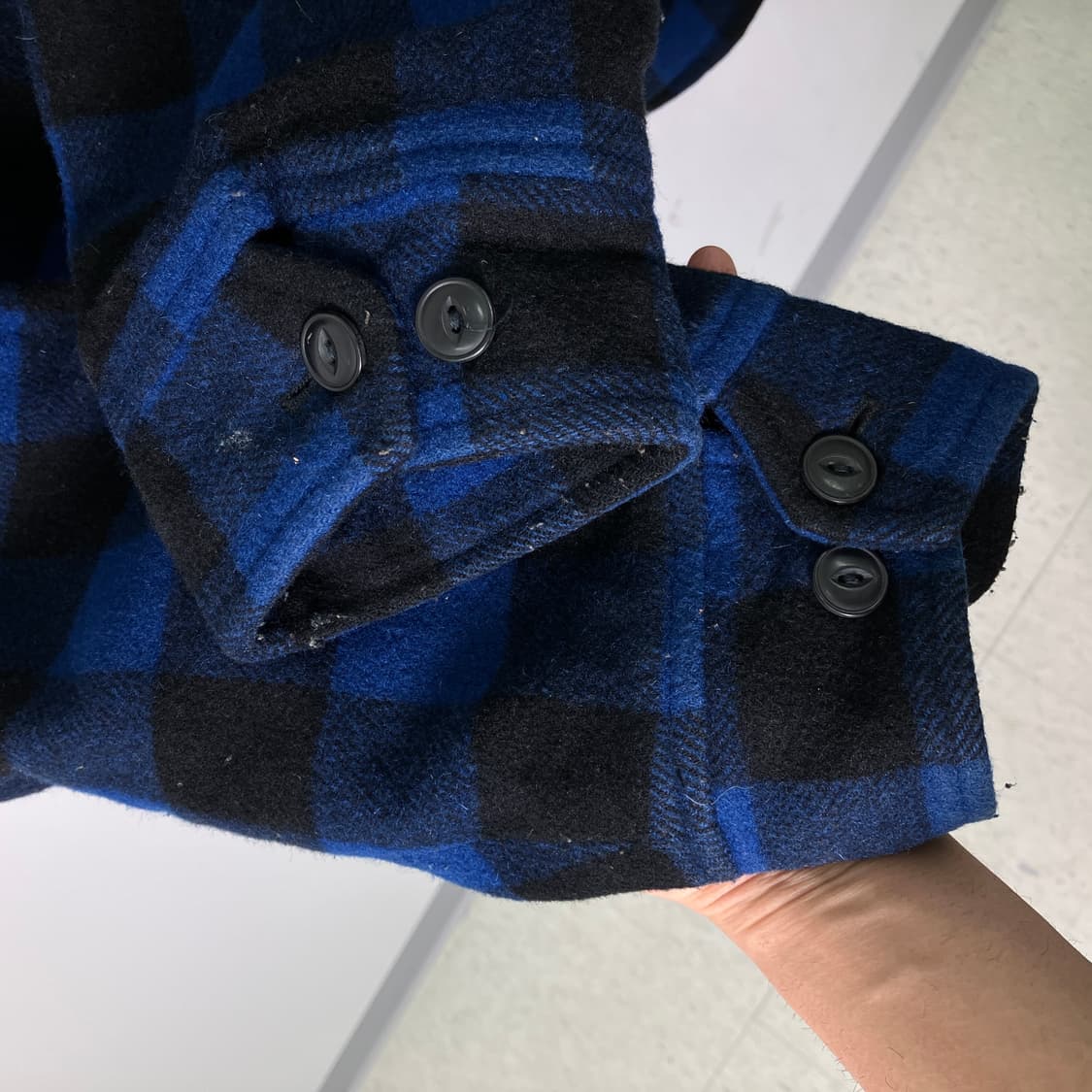 에드윈 블루 체크 울 자켓 XL 상품이미지6