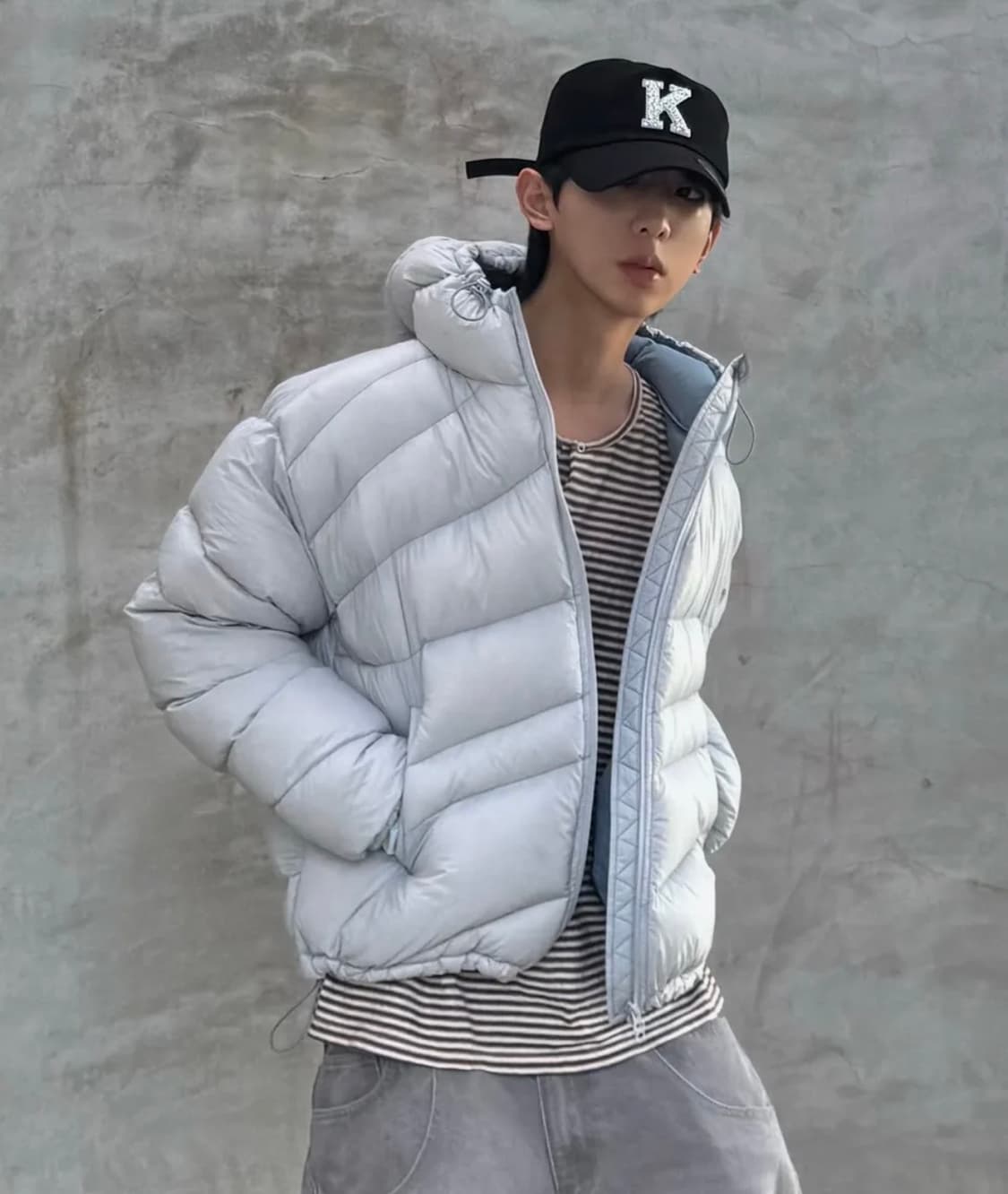 [KOIN SEOUL X MIMTHE] 다이애그널 라이닝 다운 점퍼_스카 상품이미지3