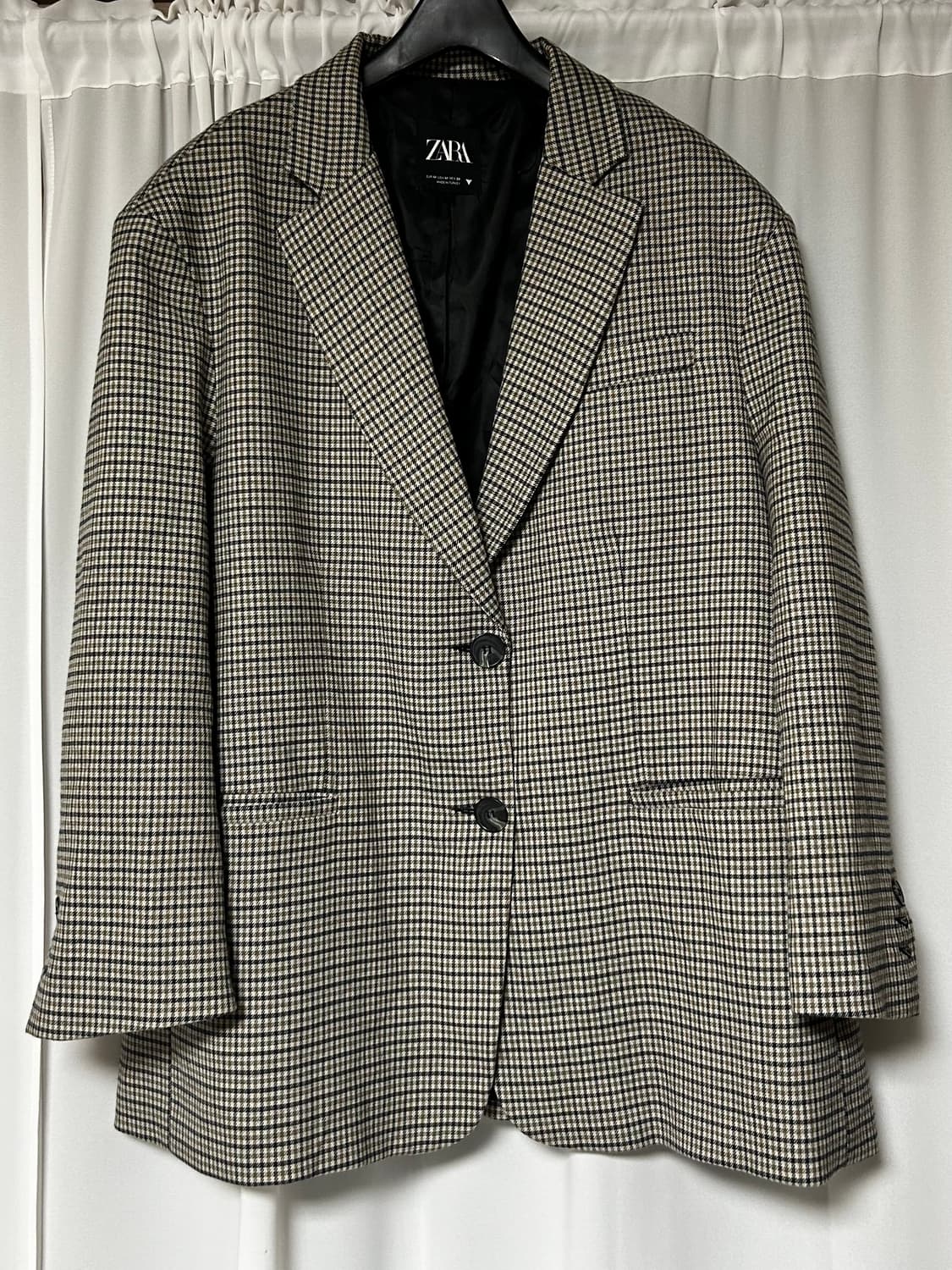 자라 오버핏 체크 블레이저 자켓 (Made in Turkey) 상품이미지1