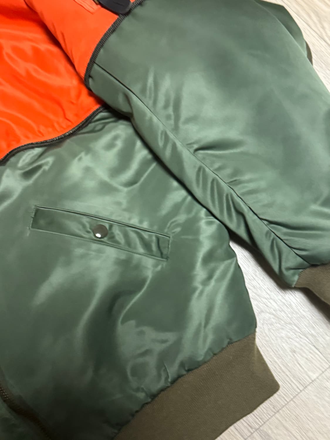 캐피탈 나일론 샴 시아미스 봄버 ma-1 자켓 카키 상품이미지6