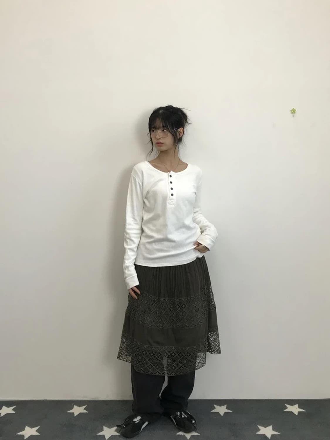 Mens Melrose Ivory Henley Long Sleeve 상품이미지1