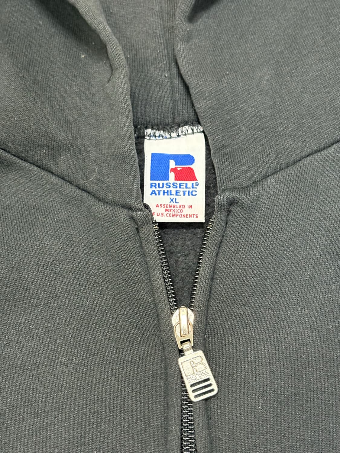 90s 빈티지 러셀 후드집업 블랙 상품이미지5