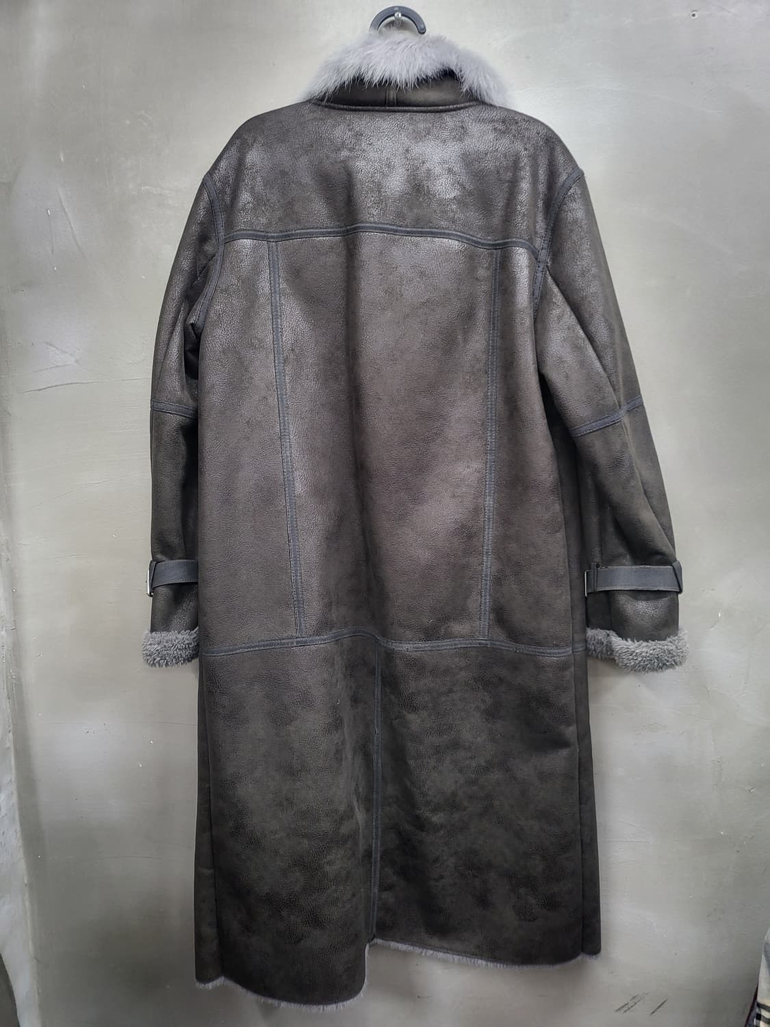 시슬리 양가죽 양털 무스탕 롱 코트 퍼 카라 상품이미지5