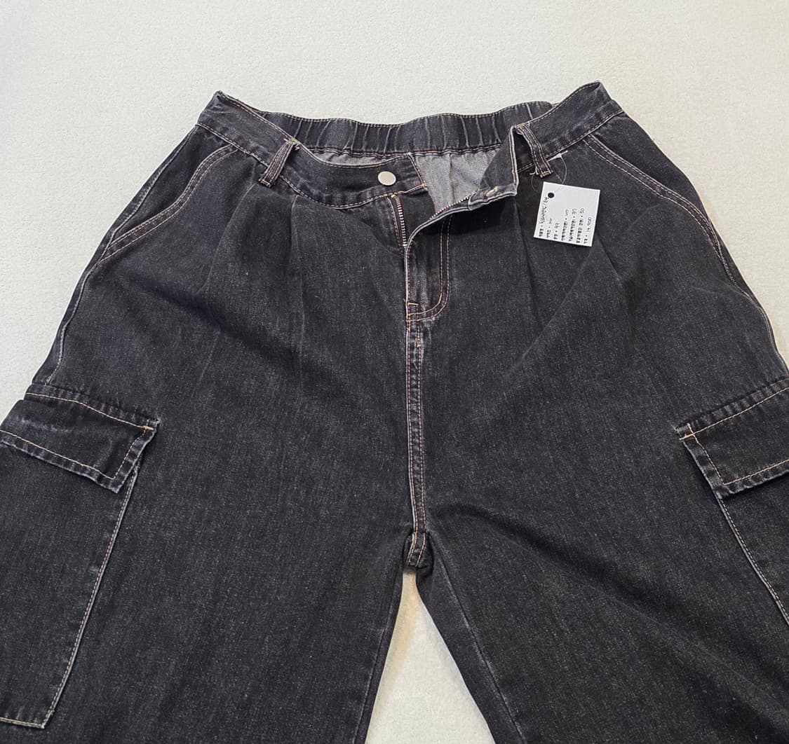 와이드 카고 청바지 <뒷허리 밴딩> 상품이미지3