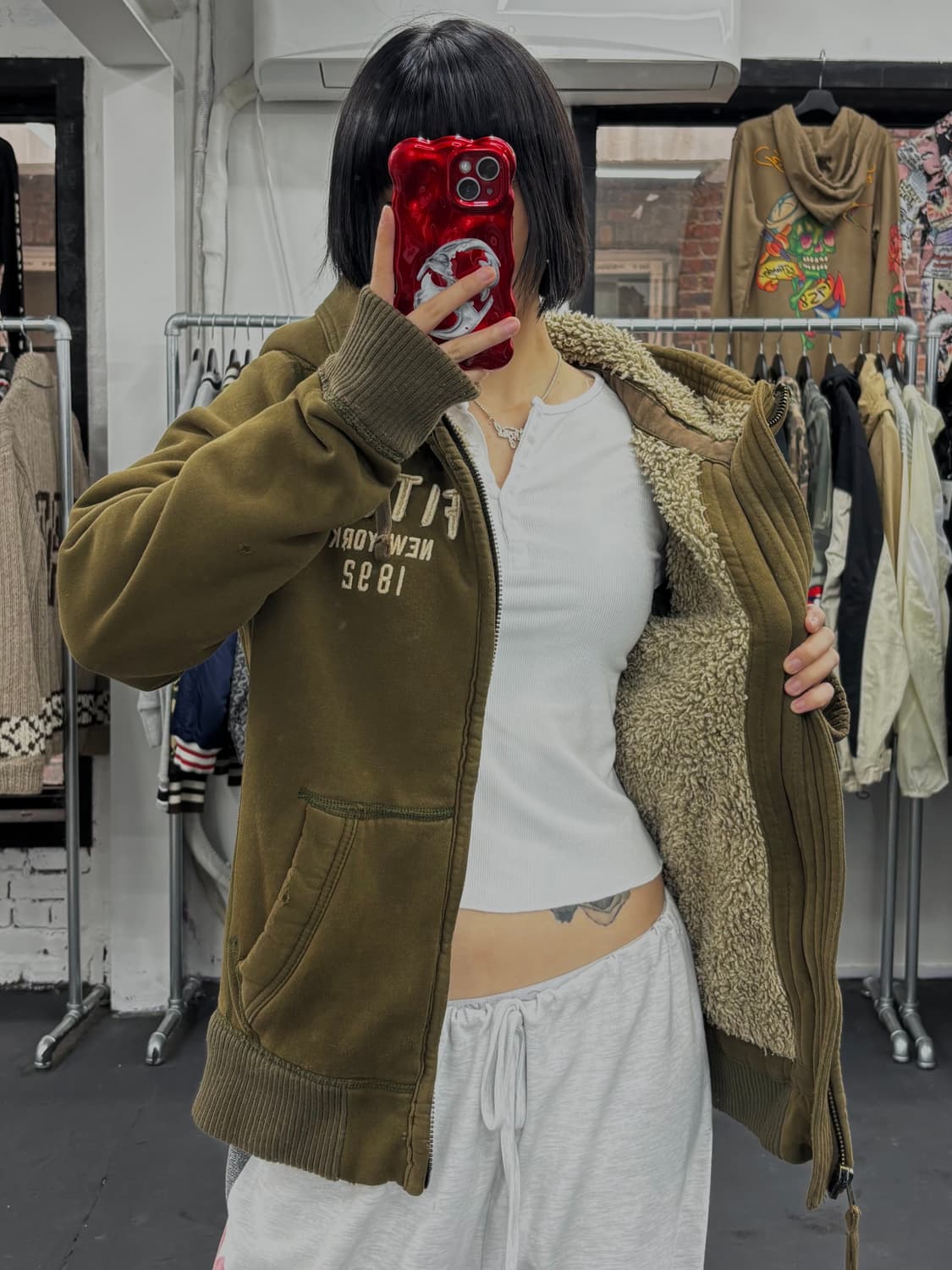 아베크롬비 카키 후드집업 상품이미지3