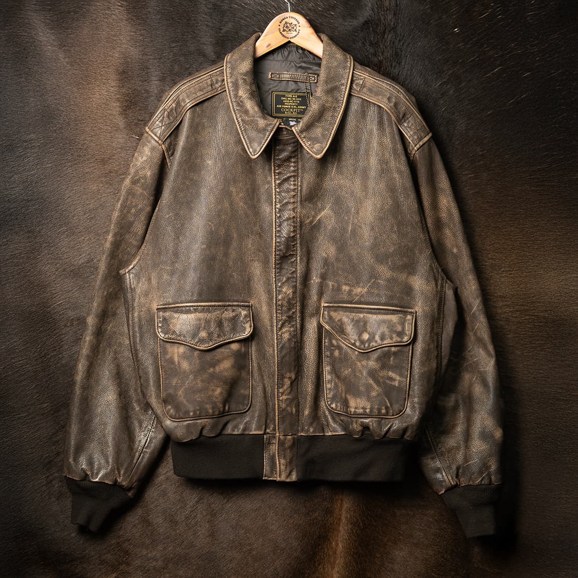 [3XL] COCKPIT USA A-2 레더 플라이트 자켓 고트스킨  상품이미지1